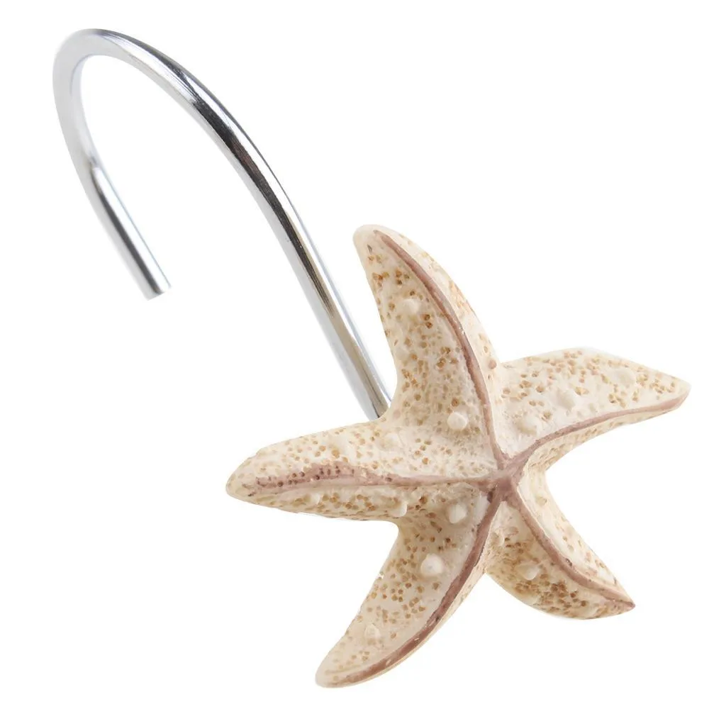 12-Piece: AGPTEK Decorative Seashell Shower Curtain Hooks