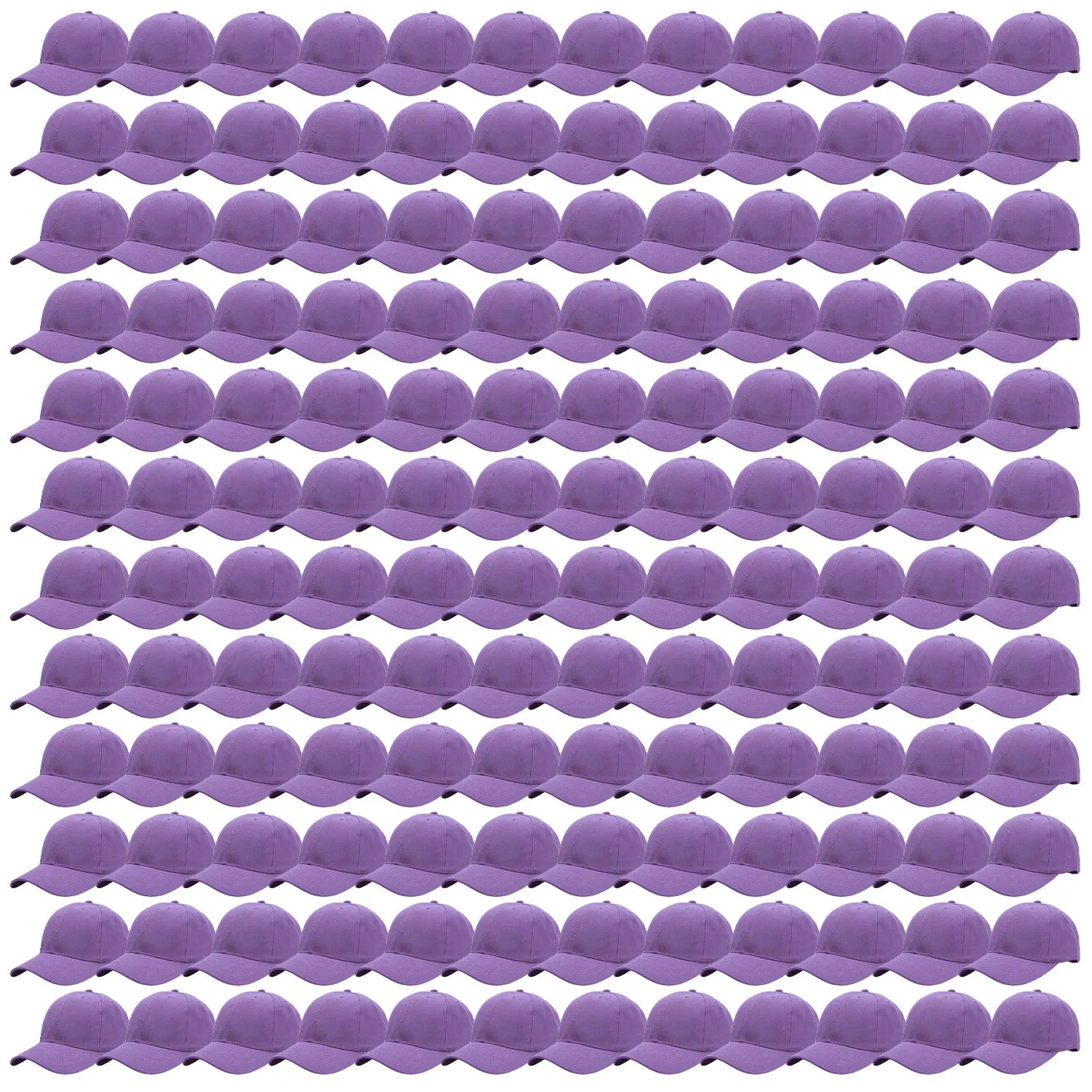 144-Pack Baseball Dad Cap Velcro Strap Adjustable Size - Lavender