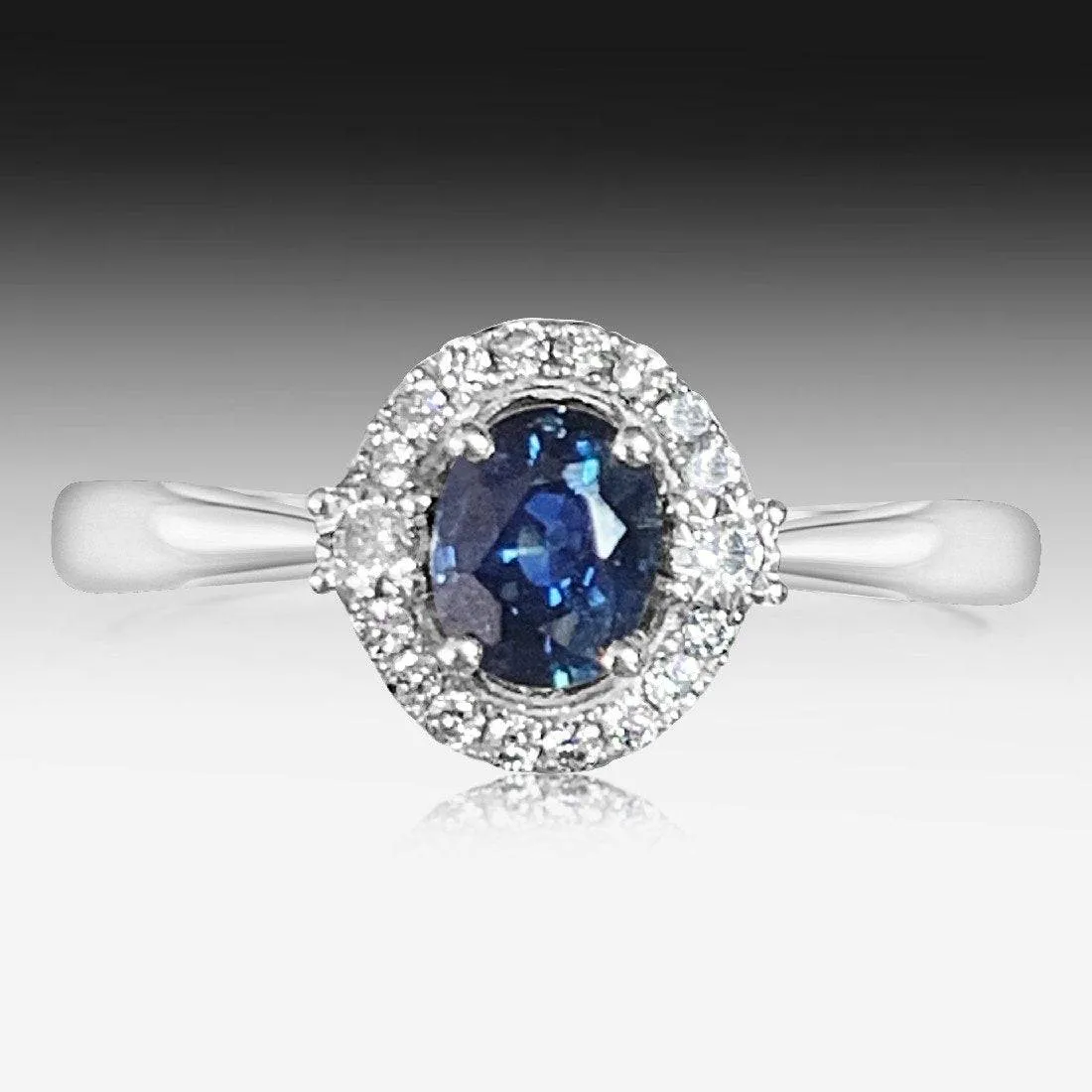 18kt White Gold Sapphire and Diamond ring