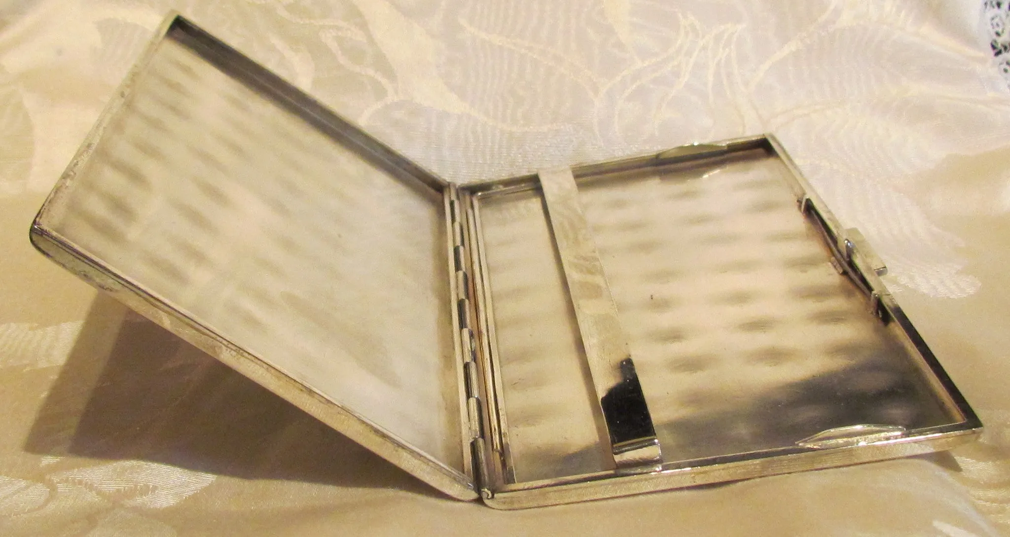 1930s Sterling Silver Cigarette Case Italy Business Card Credit Card Holder Italian Scene