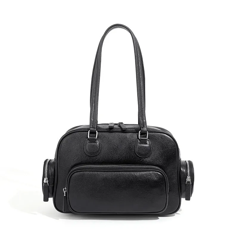 31CM Retro Handheld Bowling Bag Female Commuter Shoulder Bag 2960 coffee