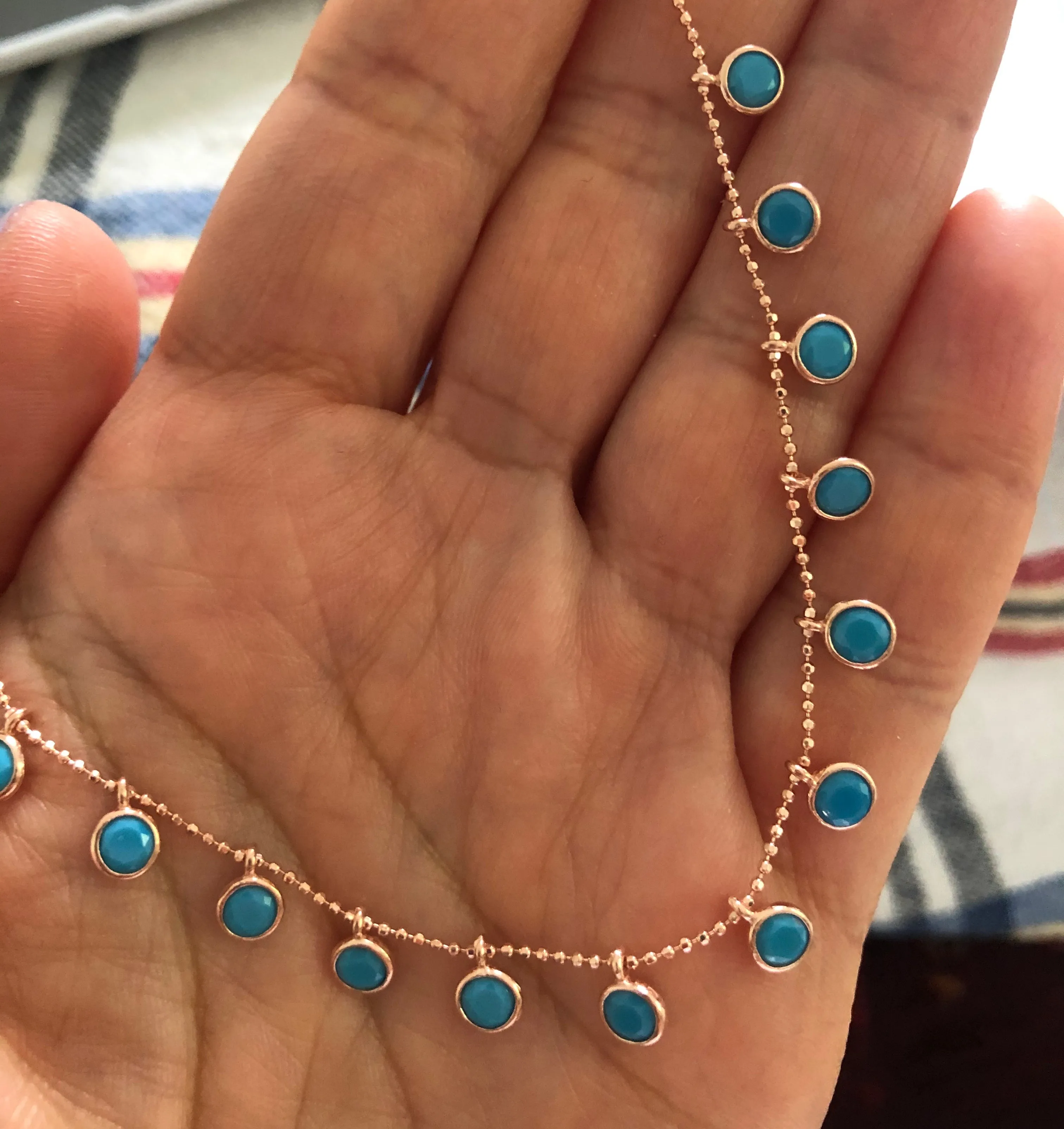 45 cm chain with droplet stones