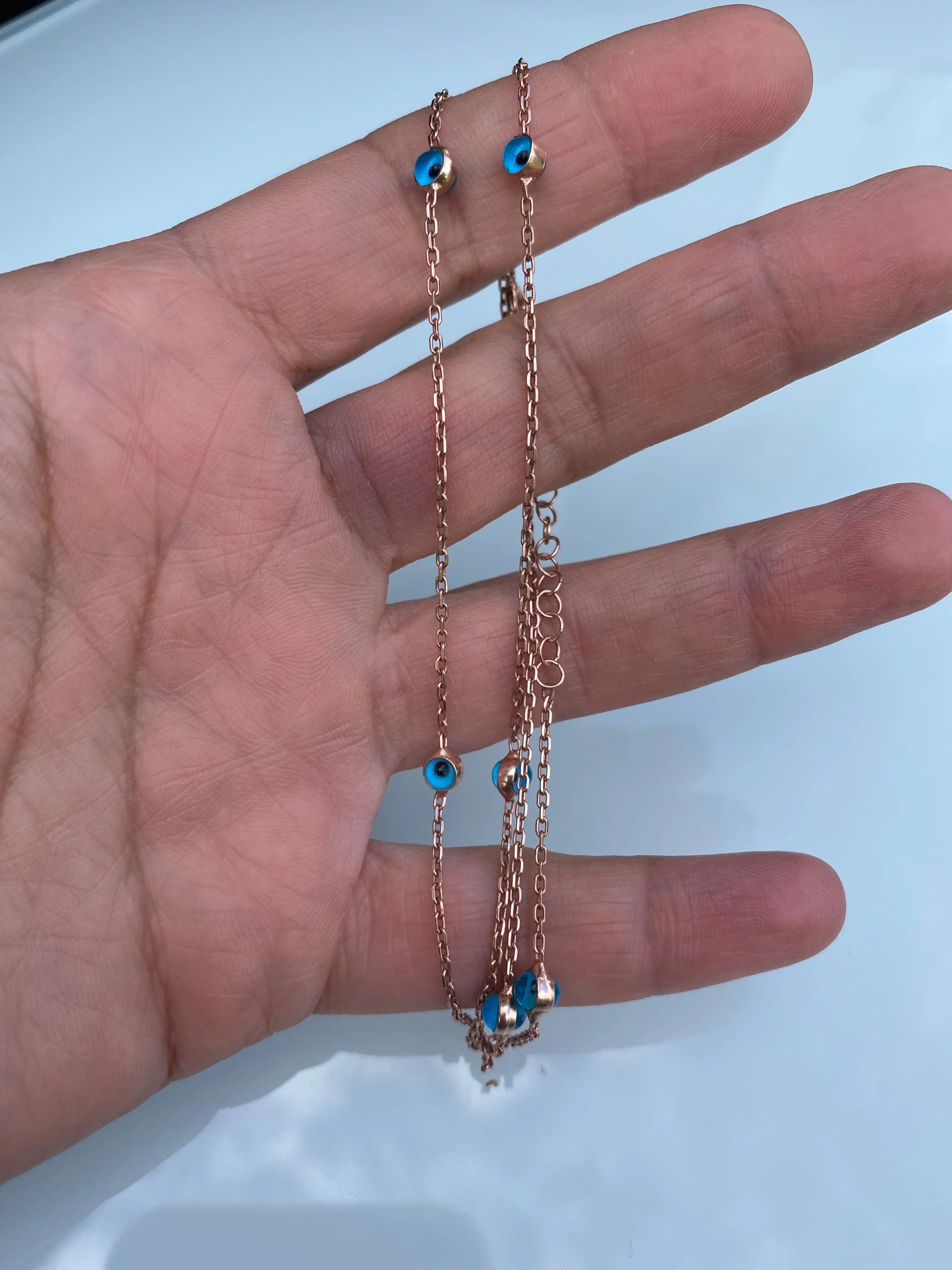 45 cm chain with droplet stones