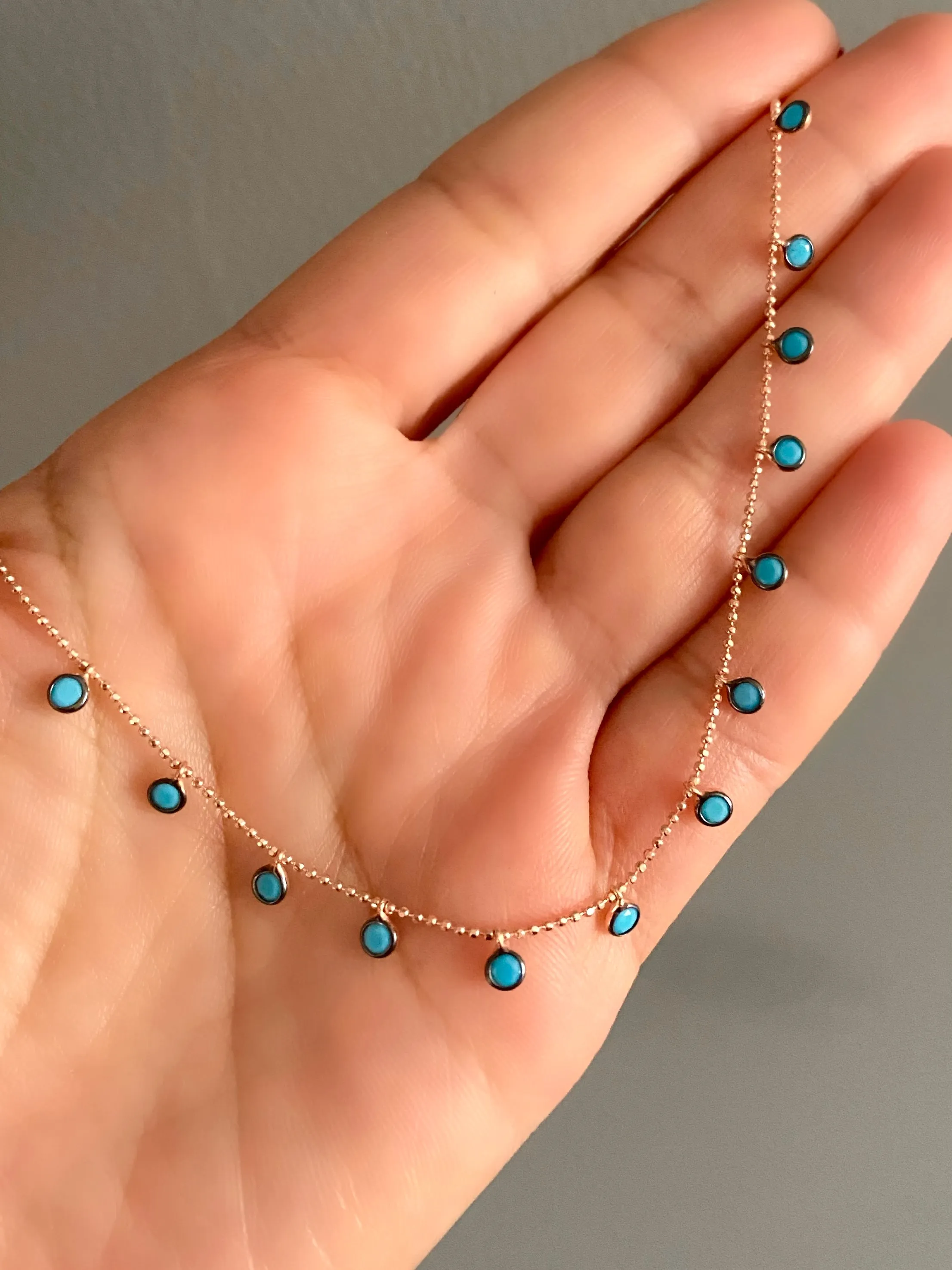 45 cm chain with droplet stones