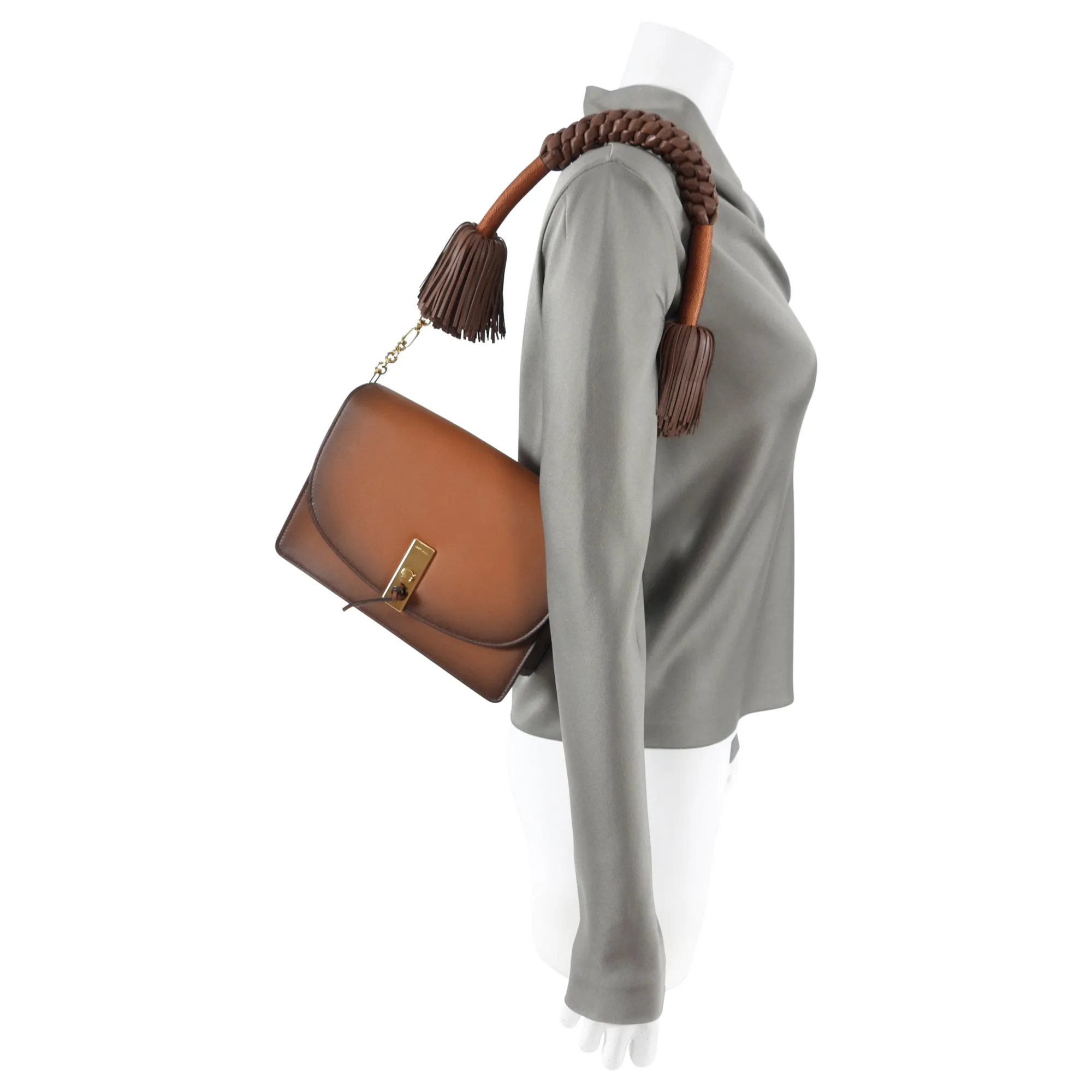 Altuzarra Brown Spring 2016 Runway Pom Pom Shoulder Bag