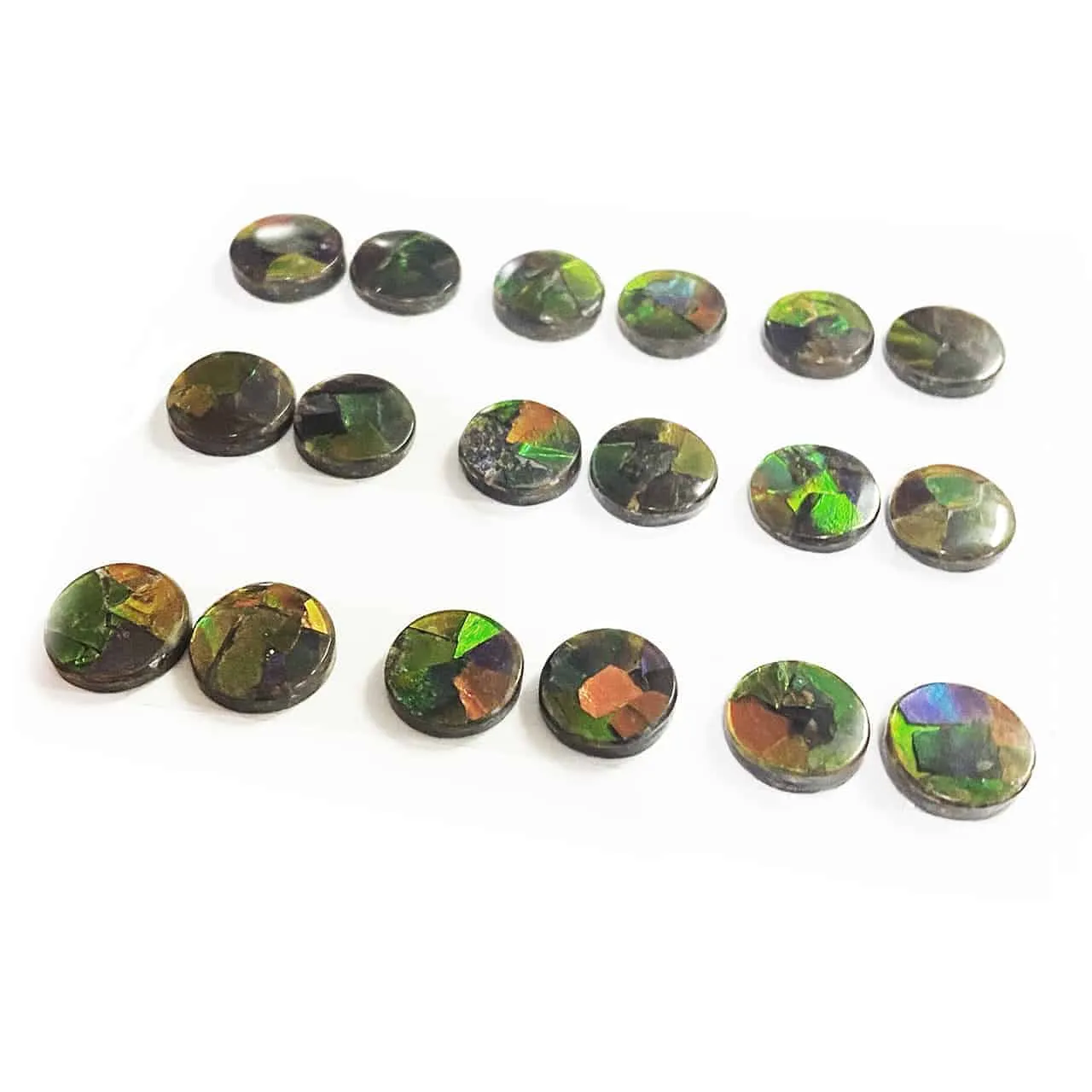 Ammolite Round Cabochons 12mm - 18 pieces