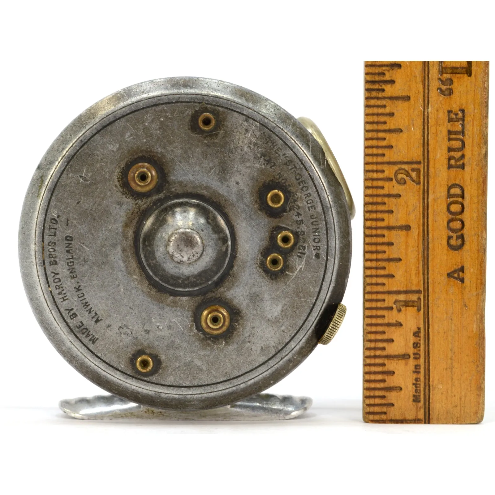 Antique HARDY BROS FLY FISHING REEL Very Rare "ST. GEORGE JUNIOR" England c.1920