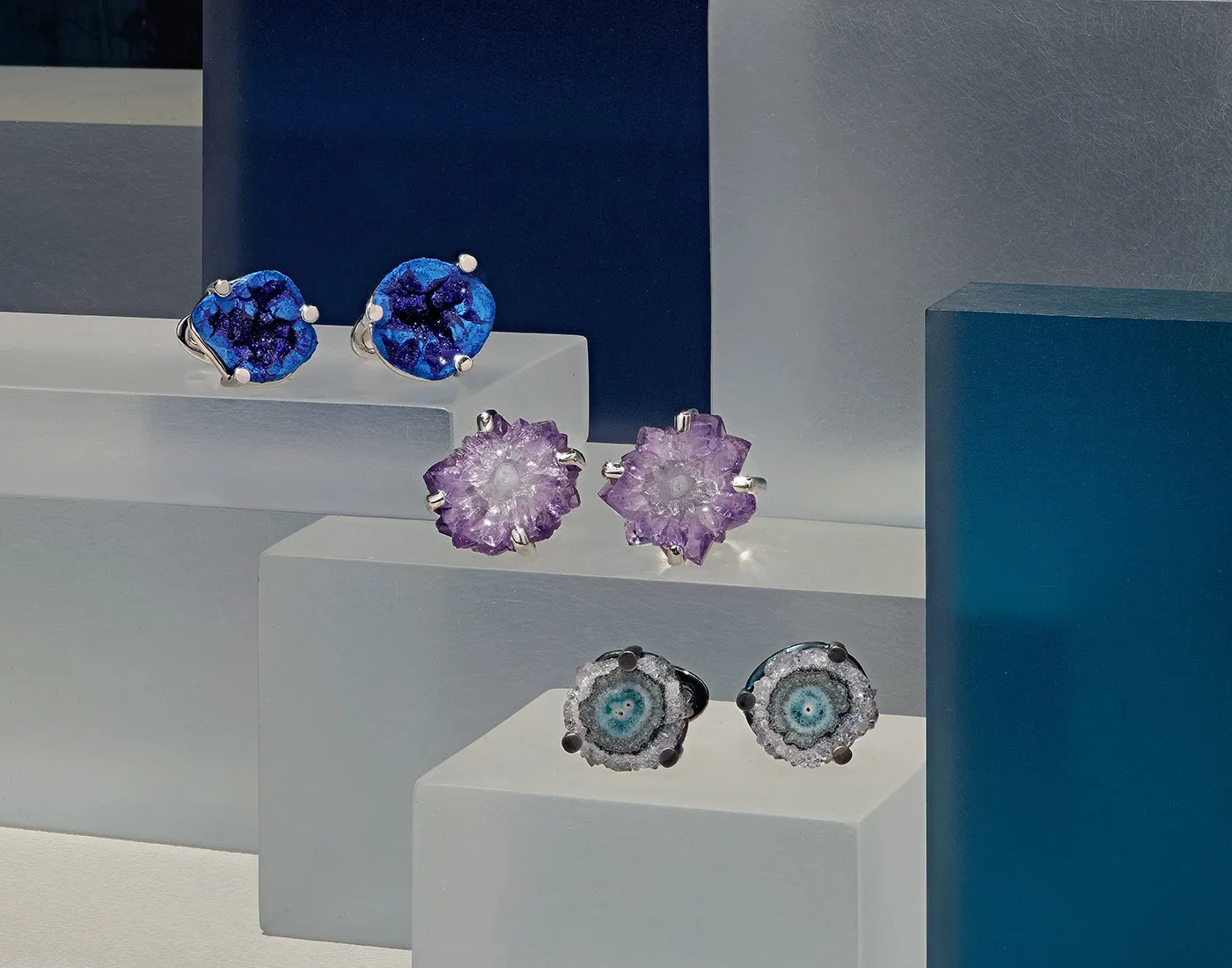 Azurite Druzy Sterling Cufflinks