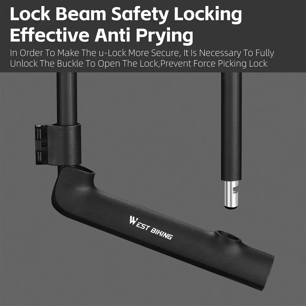 Bike Lock U-Lock Heavy Duty Bicycle Motorcycle Anti-Theft Lock with 2 Keys & Lock Holder for Bike Motorcycle Scooter