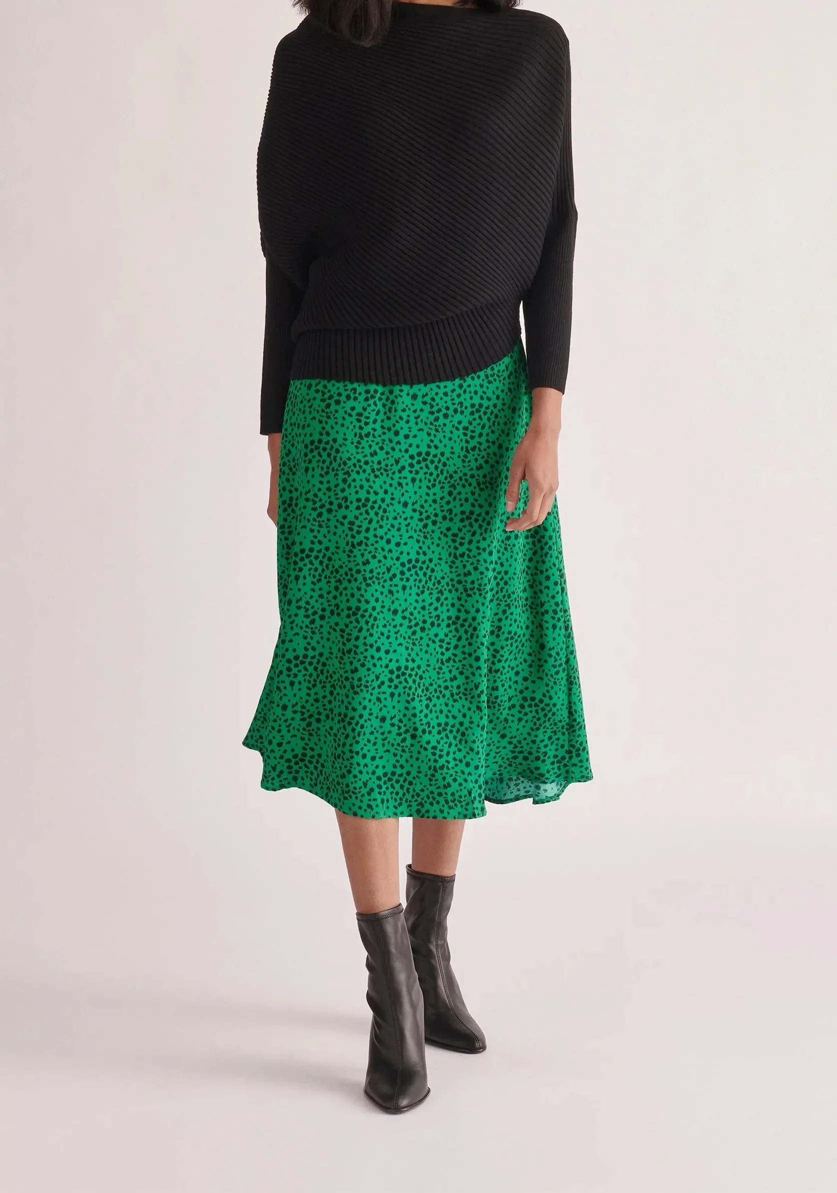 Black Draped Knitted Jumper