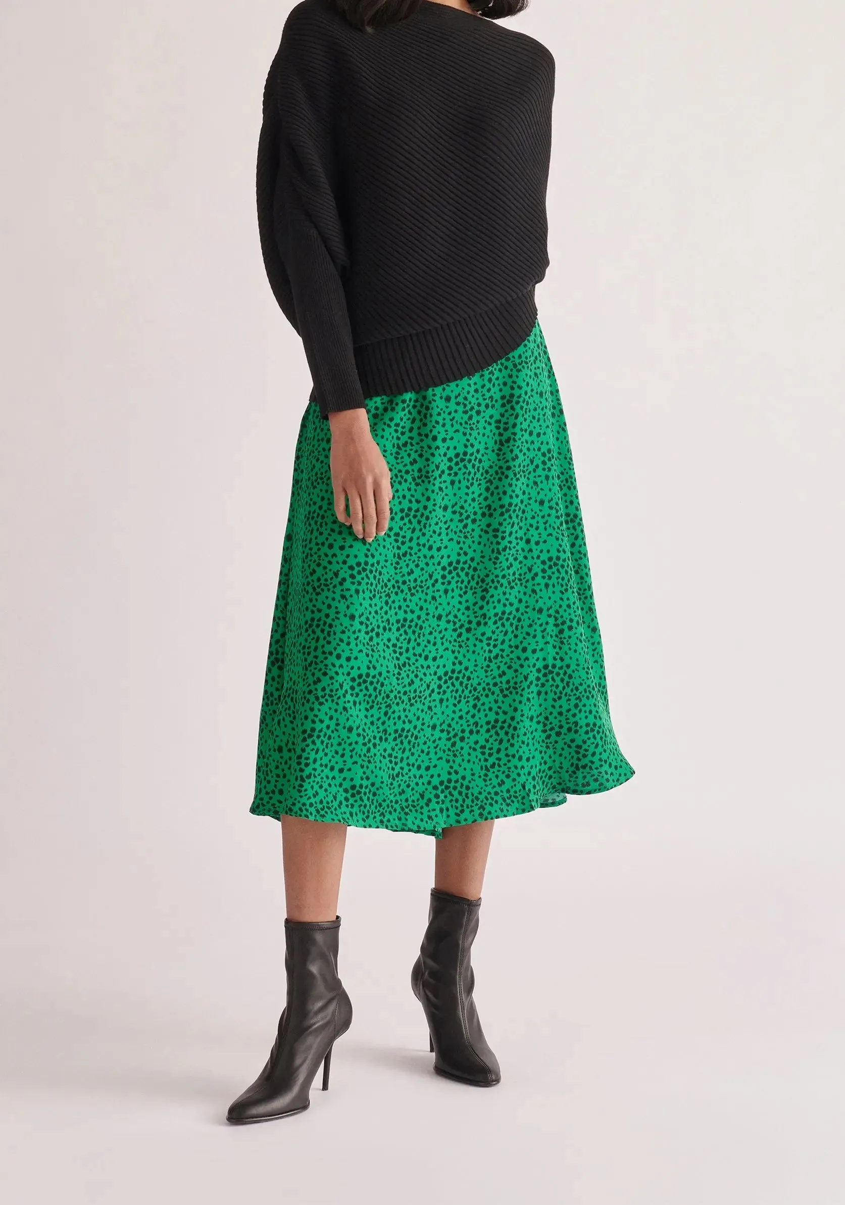 Black Draped Knitted Jumper