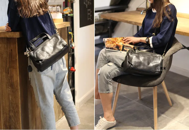 Black Leather Womens Handbags Crossbody Bags Shoulder Bag for Women