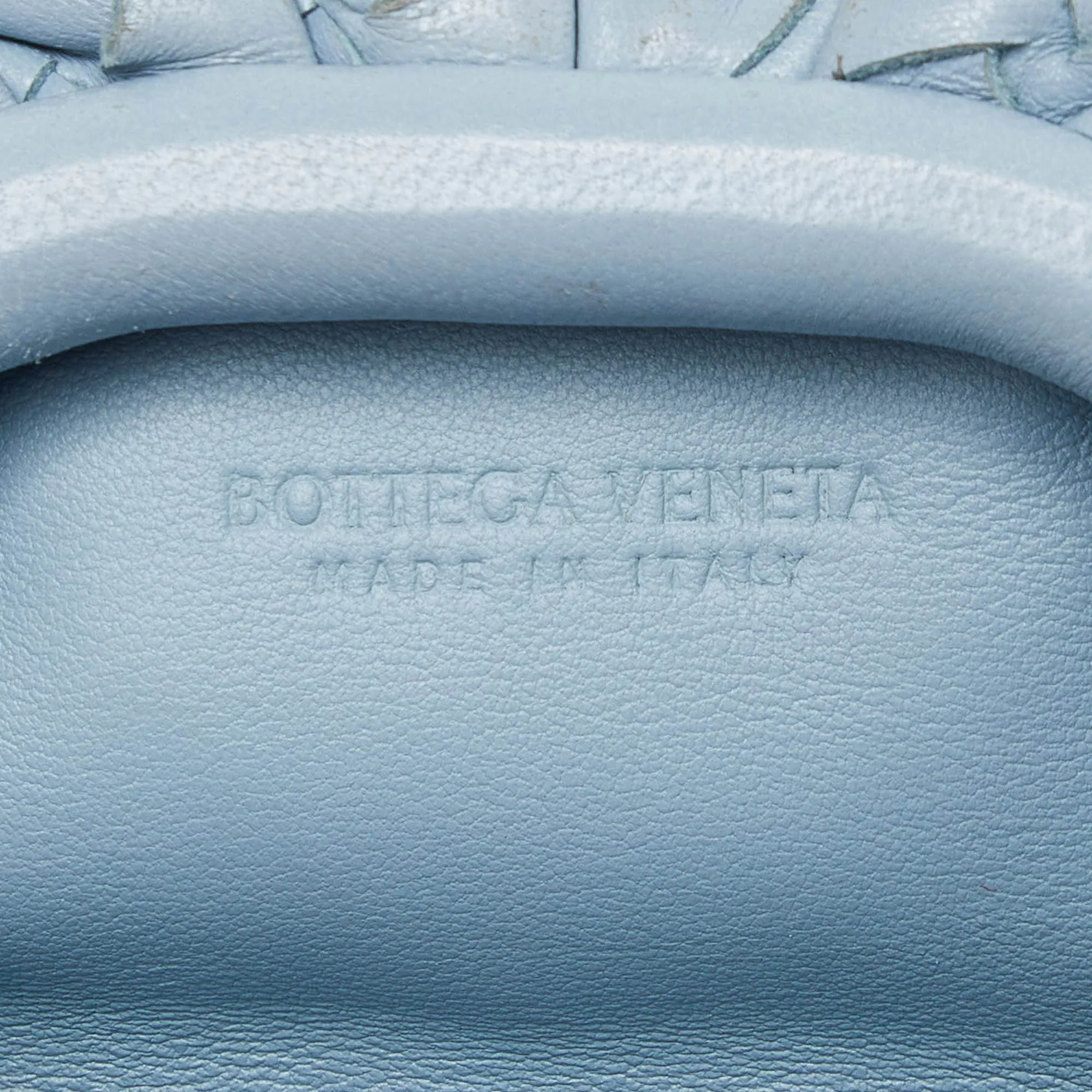 BOTTEGA VENETA Blue Intrecciato Leather Wristlet Coin Purse