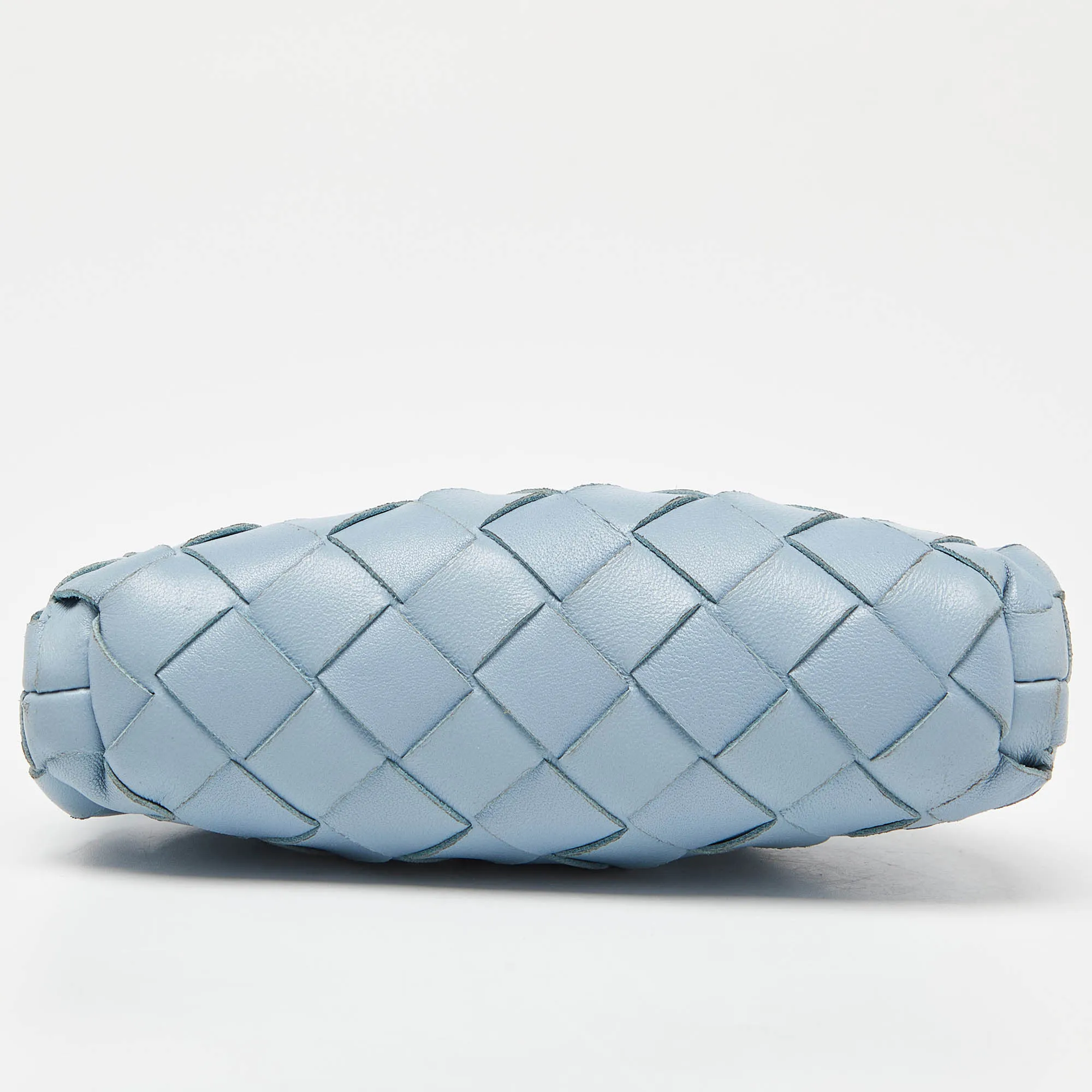 BOTTEGA VENETA Blue Intrecciato Leather Wristlet Coin Purse