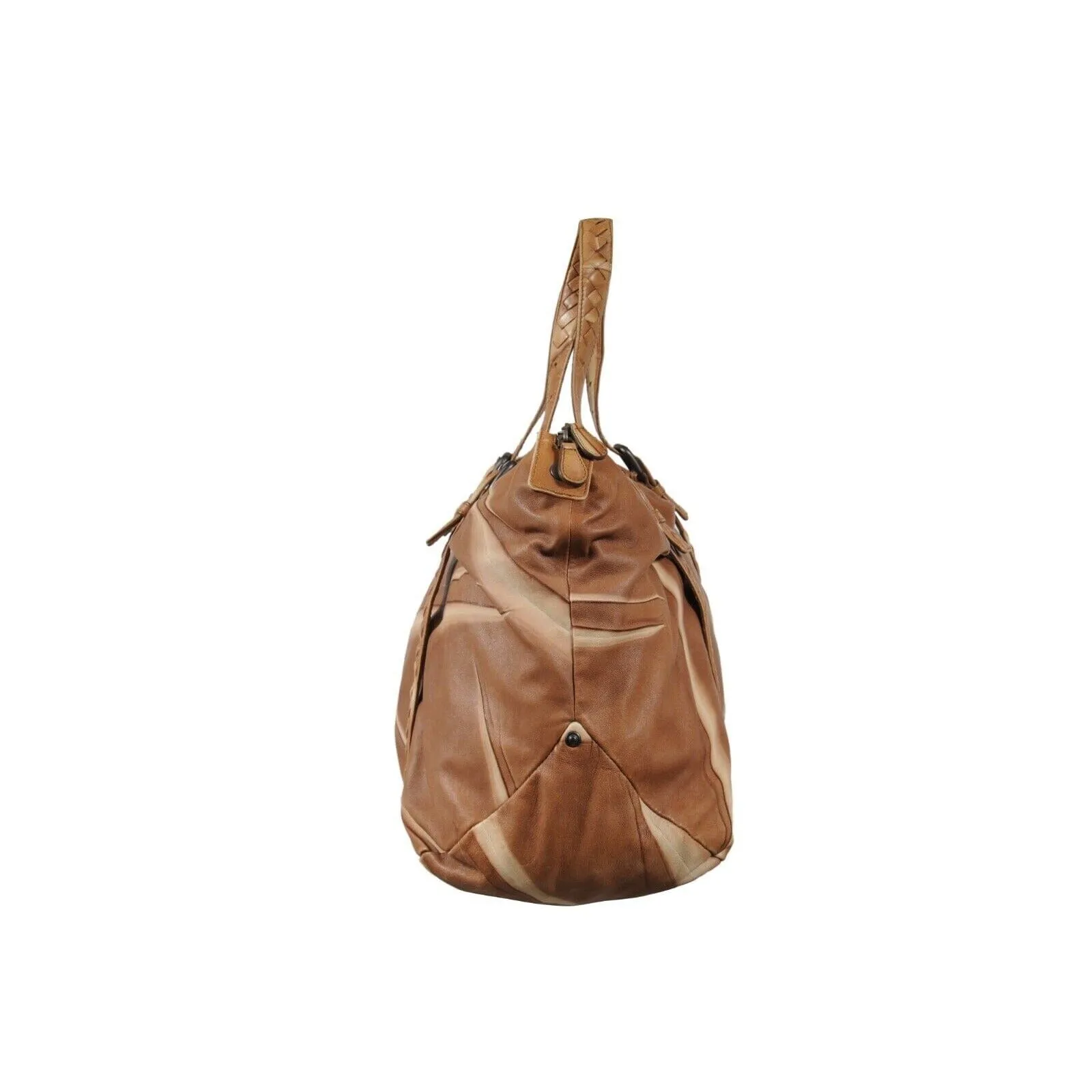 Bottega Veneta Womens Hobo Shoulder Intrecciato Light Brown Tan Leather Bag