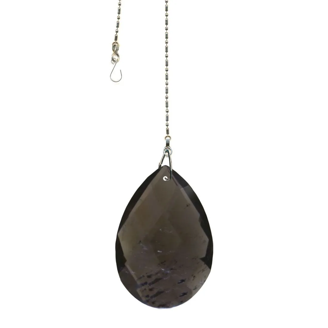 Brazilian Quartz 4-inch Smoked Topaz Almond Rock Crystal Prism