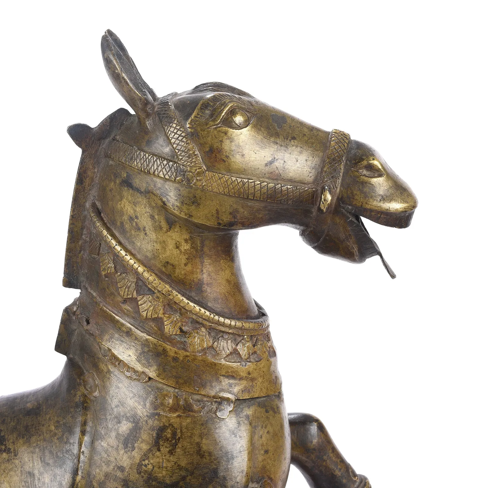 Bronze Utsava Murti Horse From Karnataka - 19th Century
