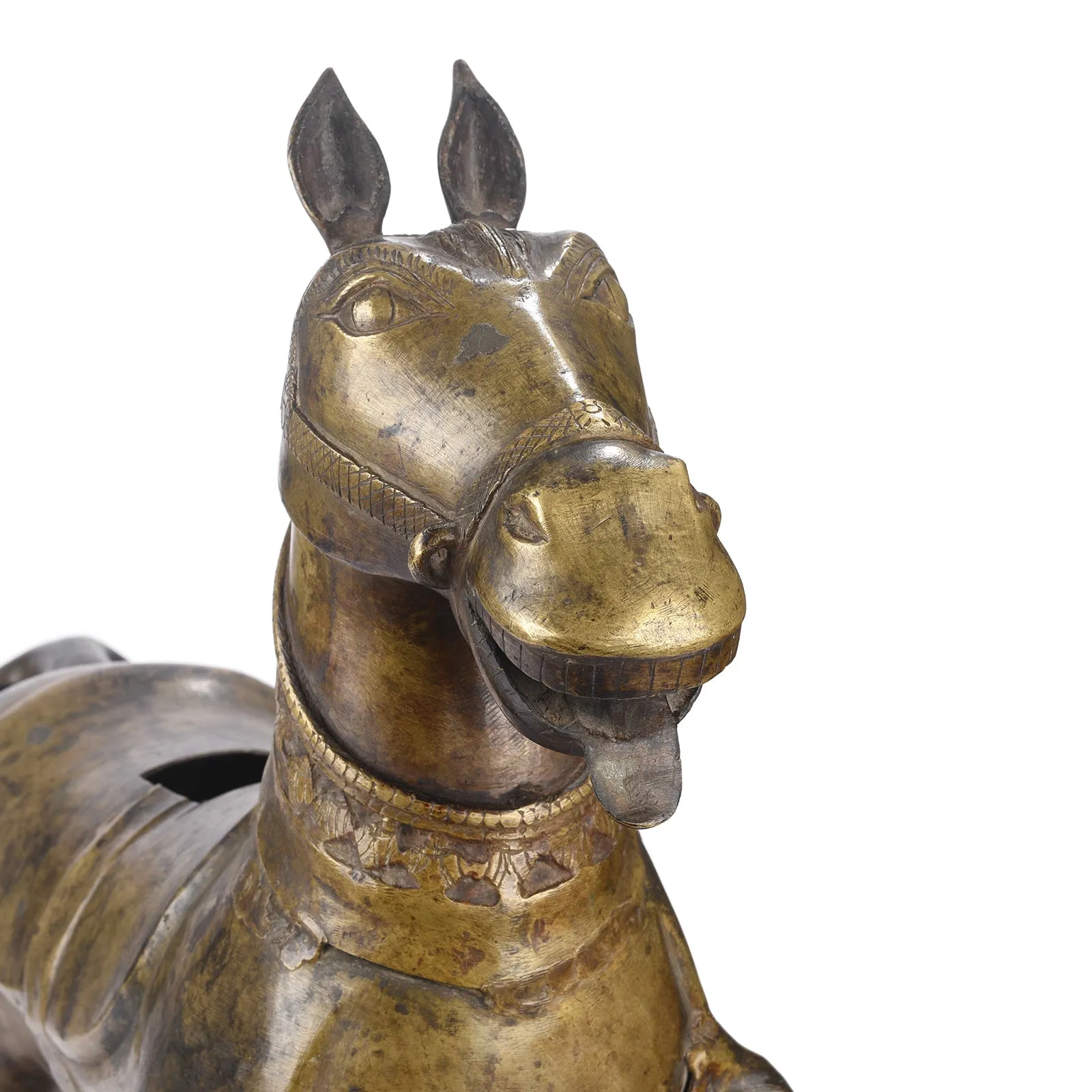 Bronze Utsava Murti Horse From Karnataka - 19th Century