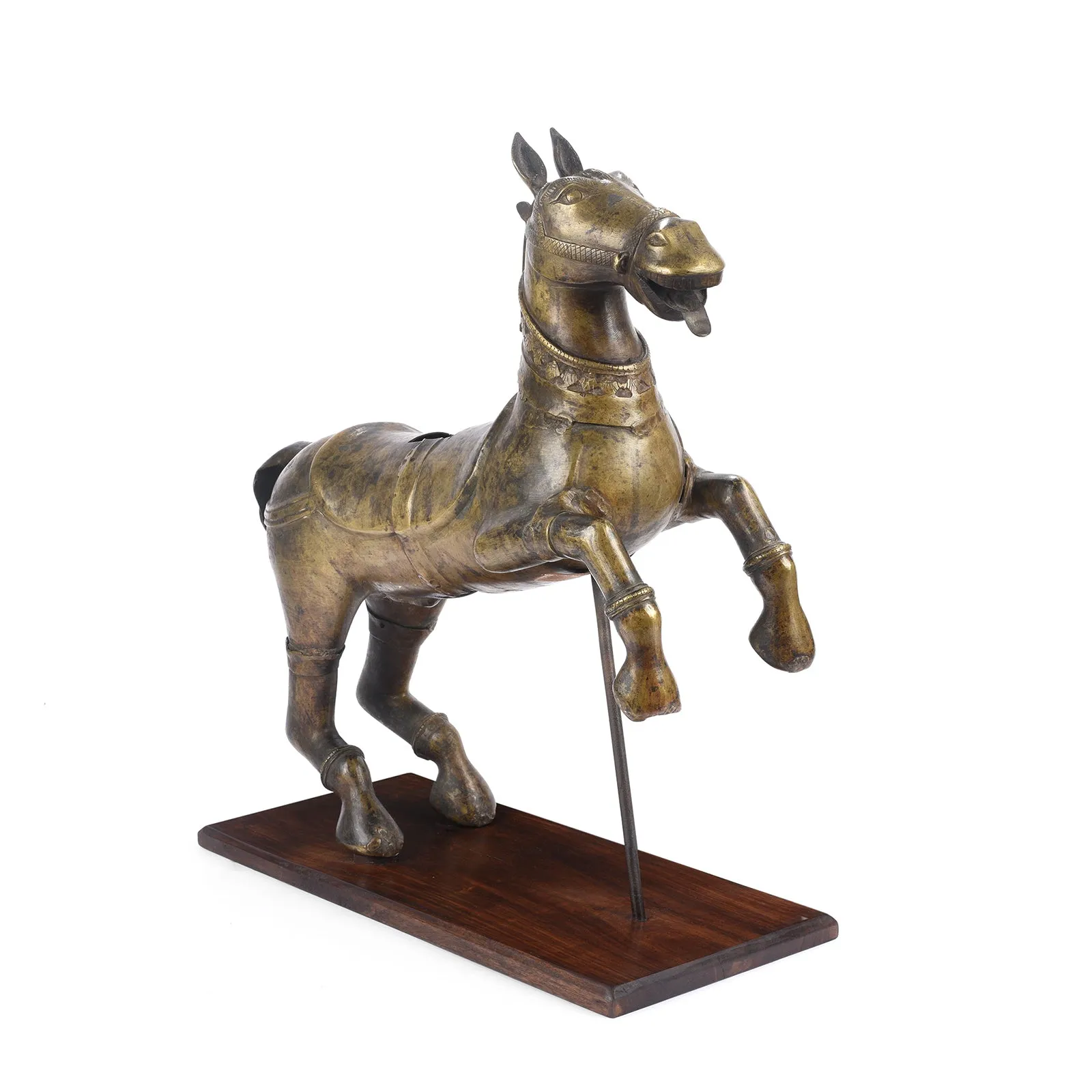 Bronze Utsava Murti Horse From Karnataka - 19th Century