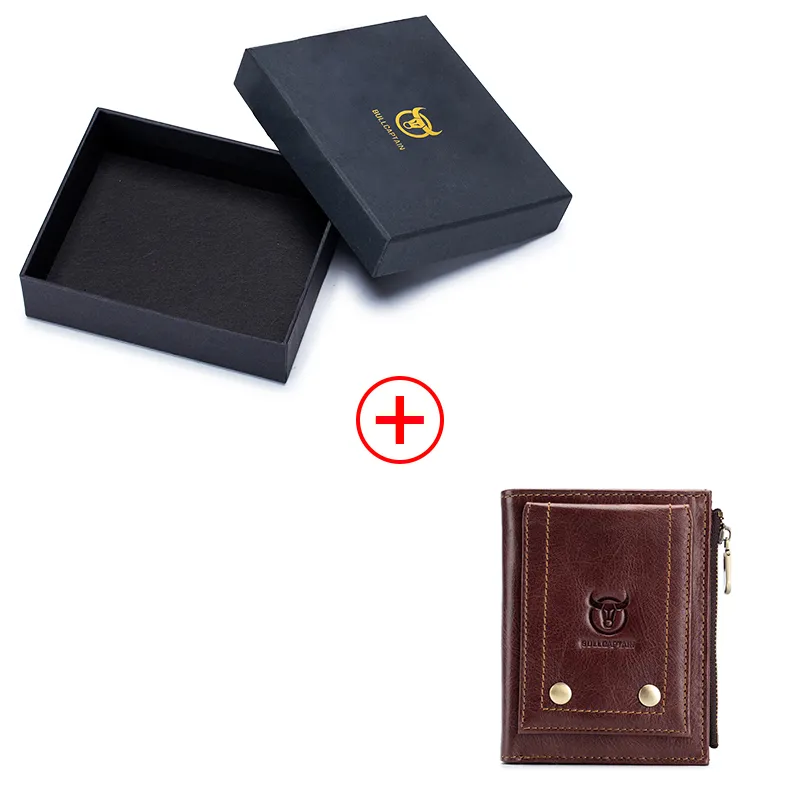 Brown Genuine Leather Tri-Fold Wallet For Men / Alternative Fashion Pocket Card Holder
