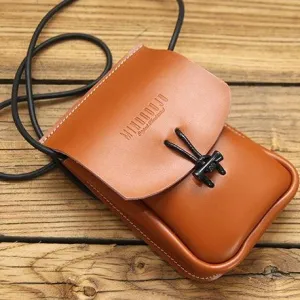 Brown Leather Phone Crossbody Bag Womens Cell Phone Crossbody Bag Crossbody Bag Small Leather