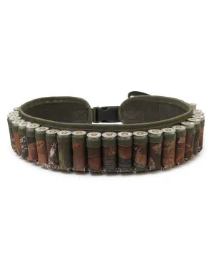 Camouflage Cartridge Belt with Canvas Shotgun Shell Holder