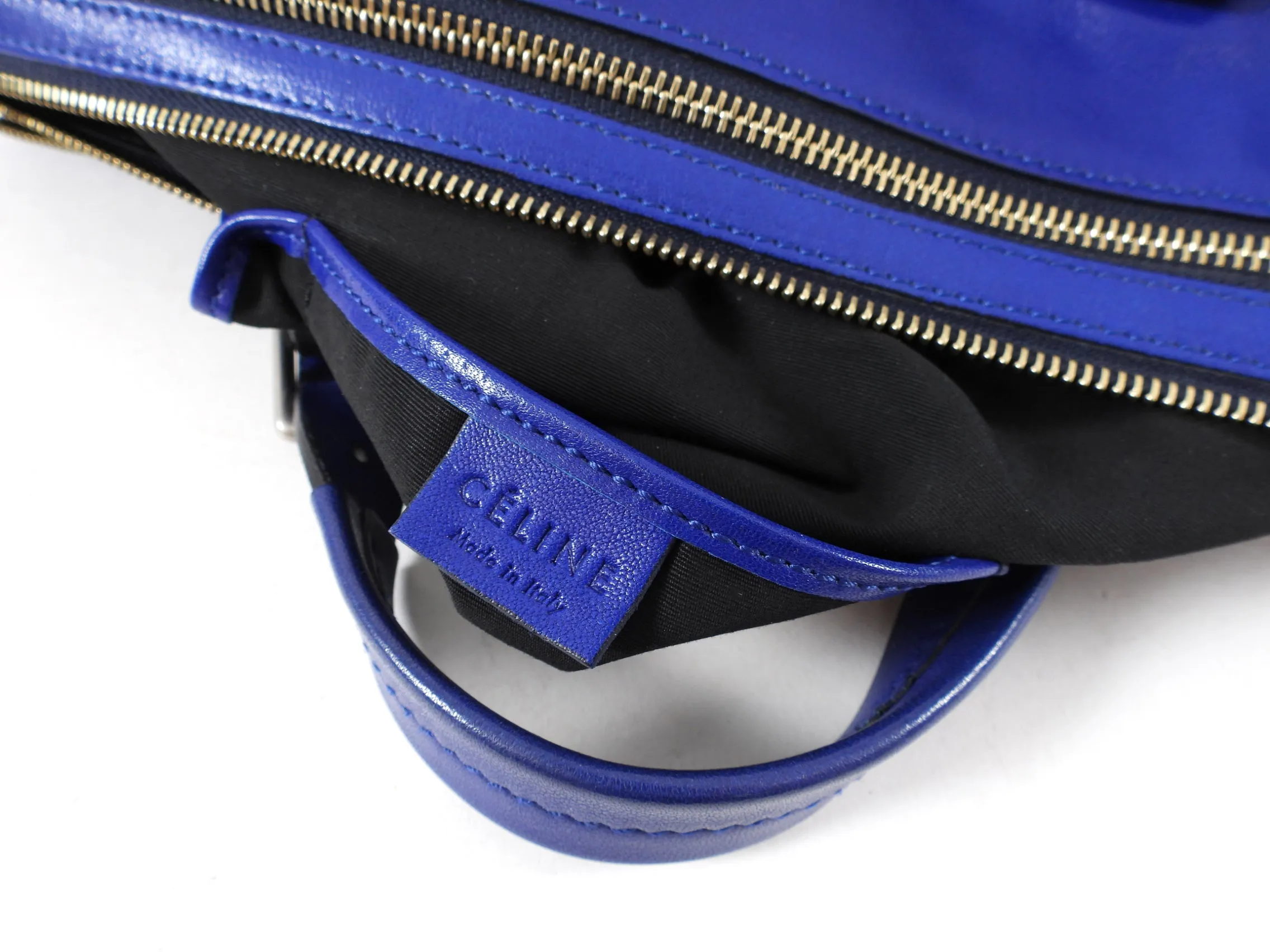 Celine Blue Leather Duffle Two-Way Bag