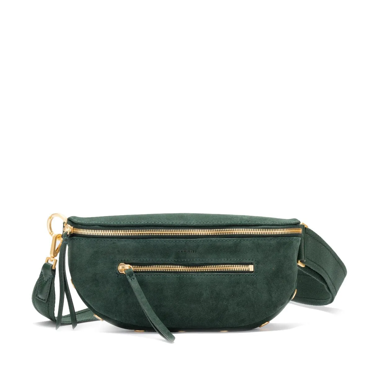 CHARLES CROSSBODY MED - Green Room Suede/Brushed Gold