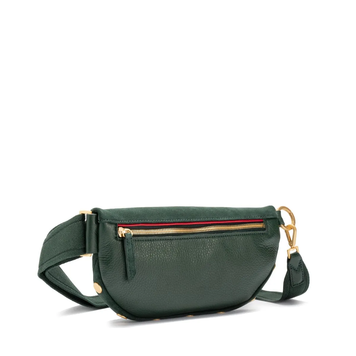CHARLES CROSSBODY MED - Green Room Suede/Brushed Gold
