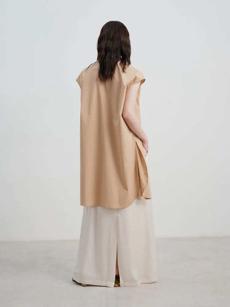 Chic Long Sleeveless Shirt