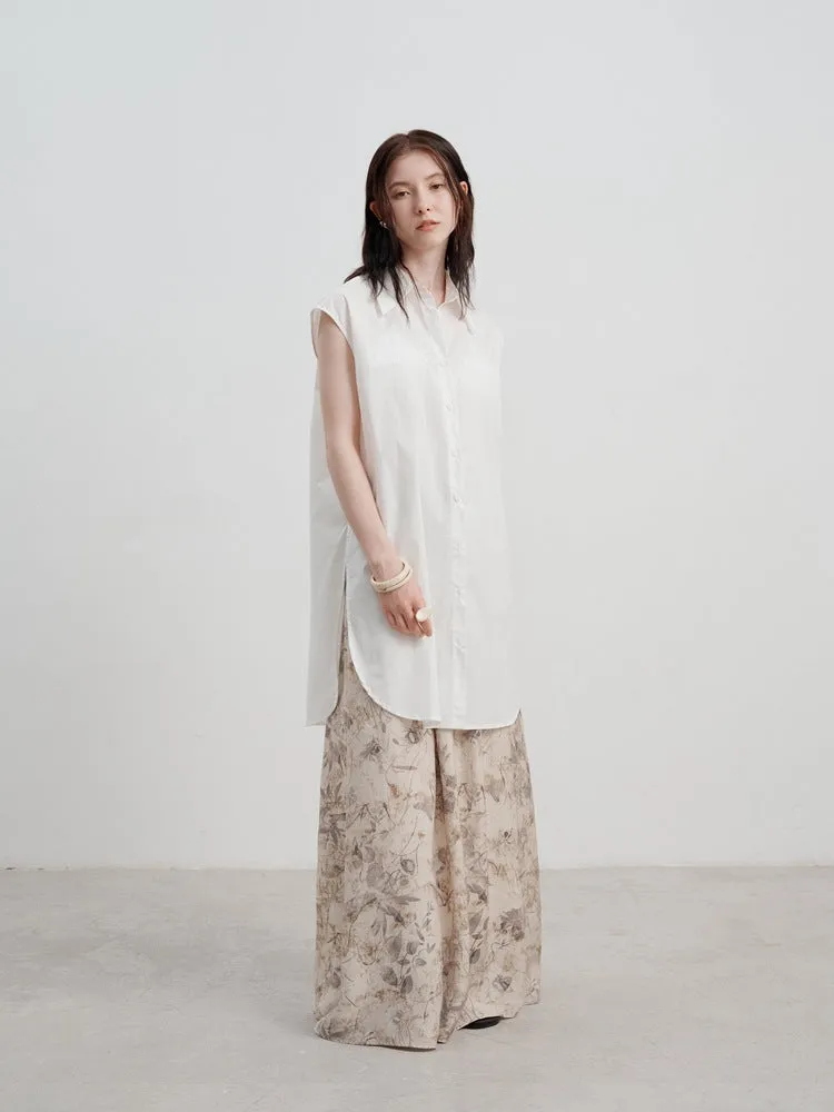 Chic Long Sleeveless Shirt