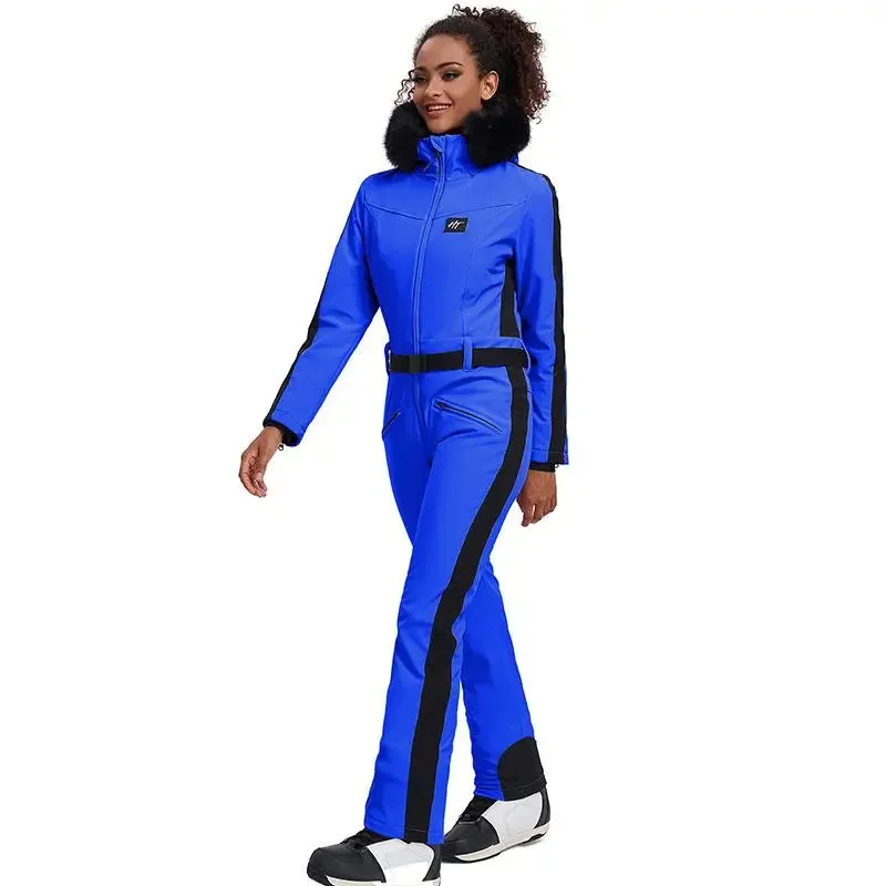 Chic One-piece Ski Suits Women Slim Fit Snowsuits