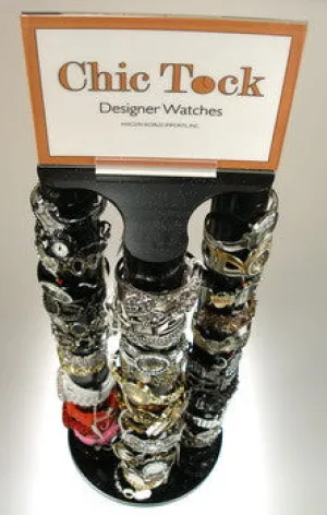 CHTDIS2 - 4-Post Black Metal Spinner (Holds 56 Watches)