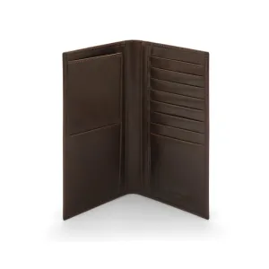 Classic Tall Leather Wallet With 8 Card Slots - Brown