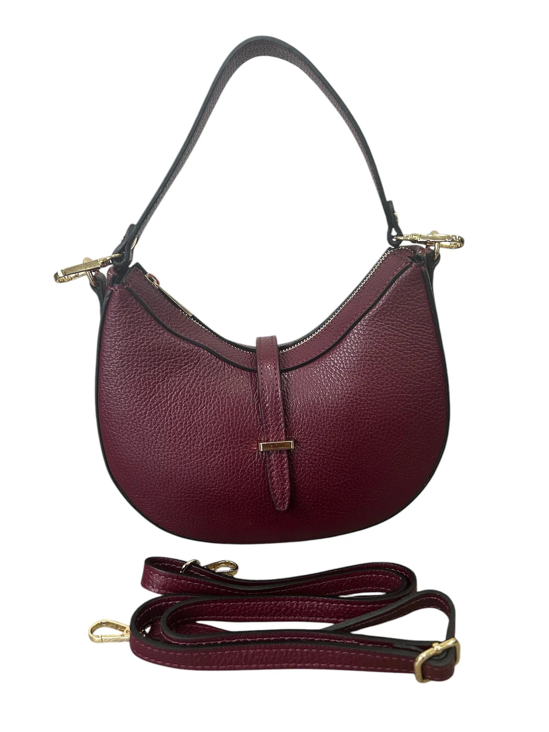 Crescent Shoulder/Crossbody Bag | Burgundy