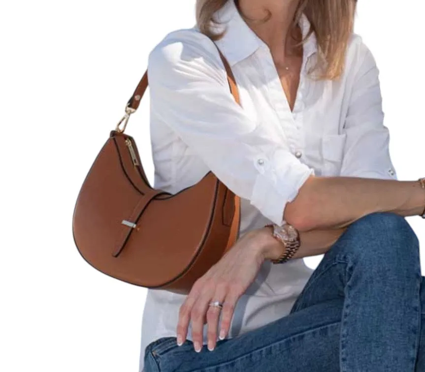 Crescent Shoulder/Crossbody Bag | Burgundy
