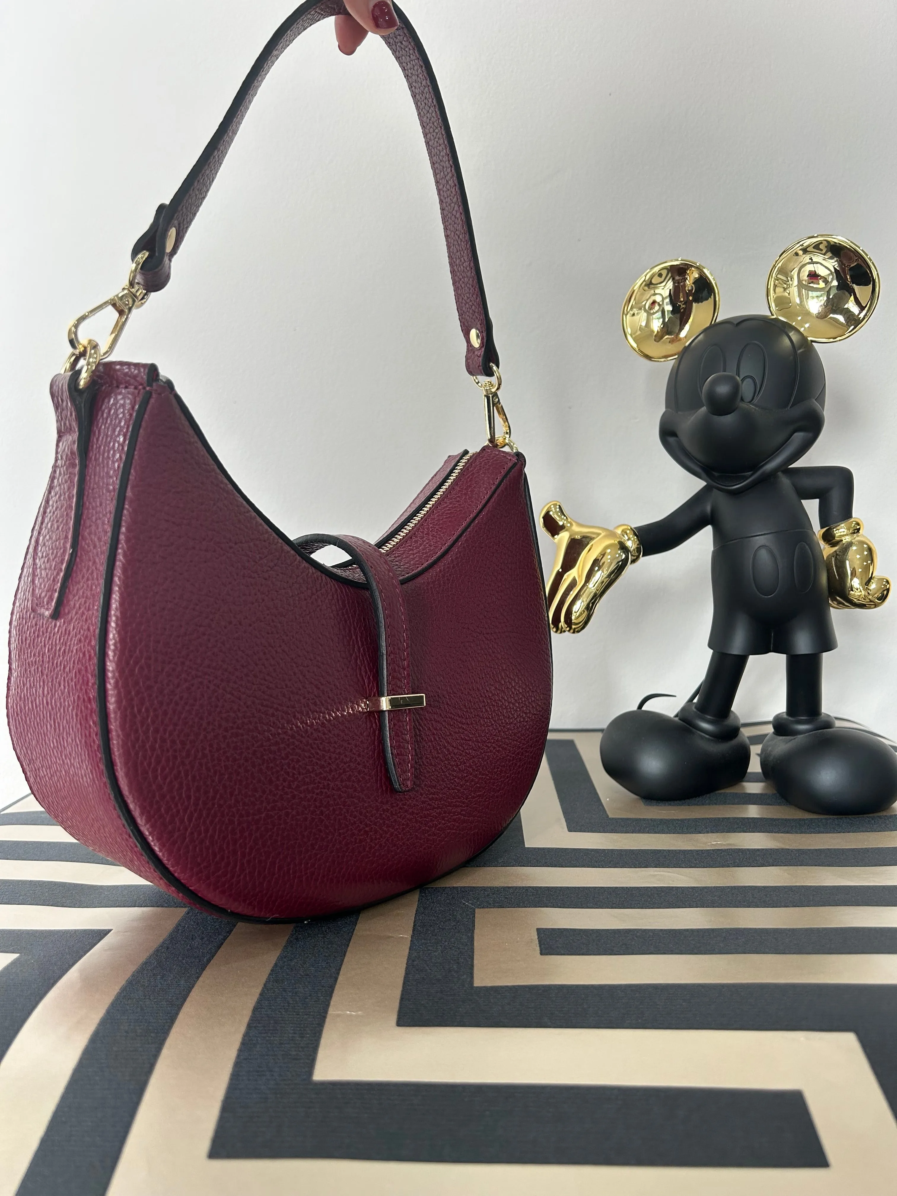 Crescent Shoulder/Crossbody Bag | Burgundy