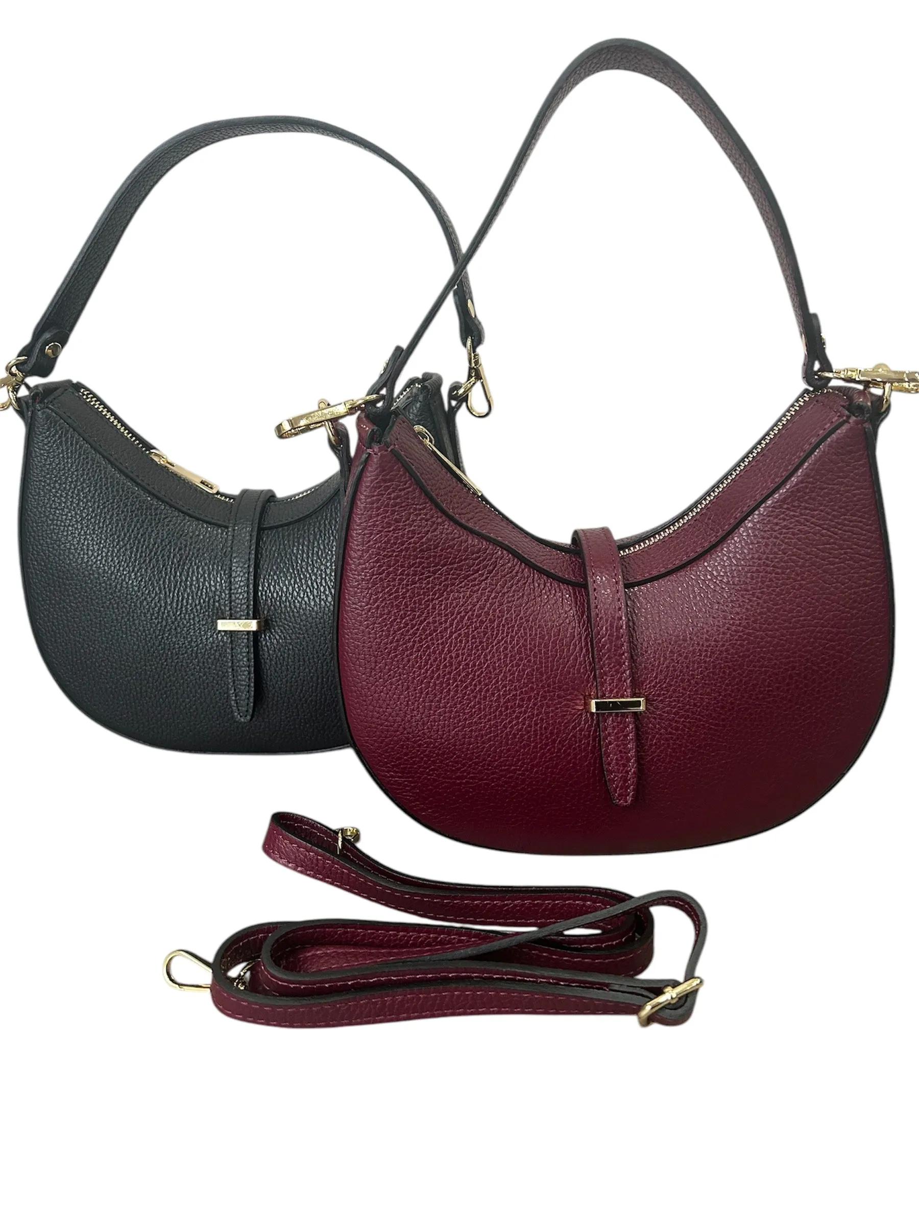 Crescent Shoulder/Crossbody Bag | Burgundy