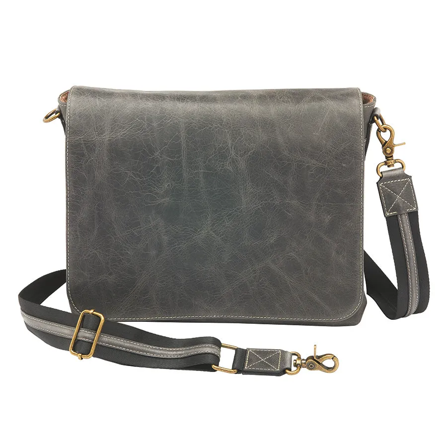 Crossbody Messenger Bag, Distressed Buffalo