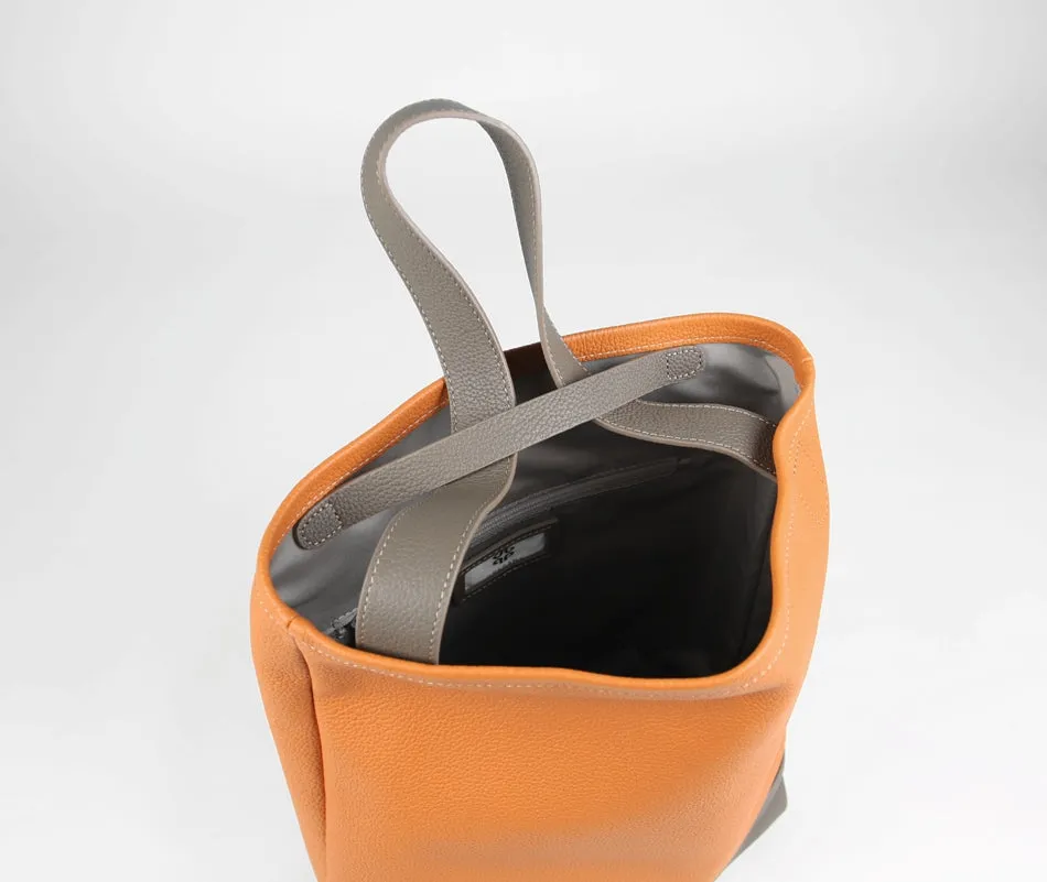 Cute Womens Coffee Leather Shoulder Tote Bag Best Tote Handbag Shopper Bag Purse for Ladies