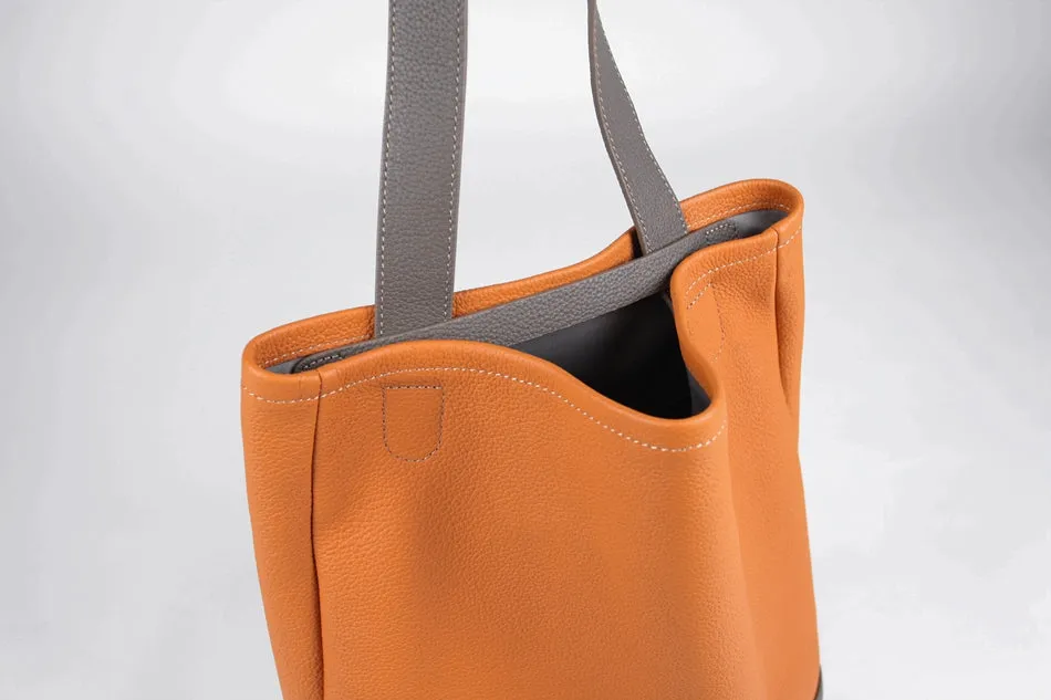 Cute Womens Coffee Leather Shoulder Tote Bag Best Tote Handbag Shopper Bag Purse for Ladies