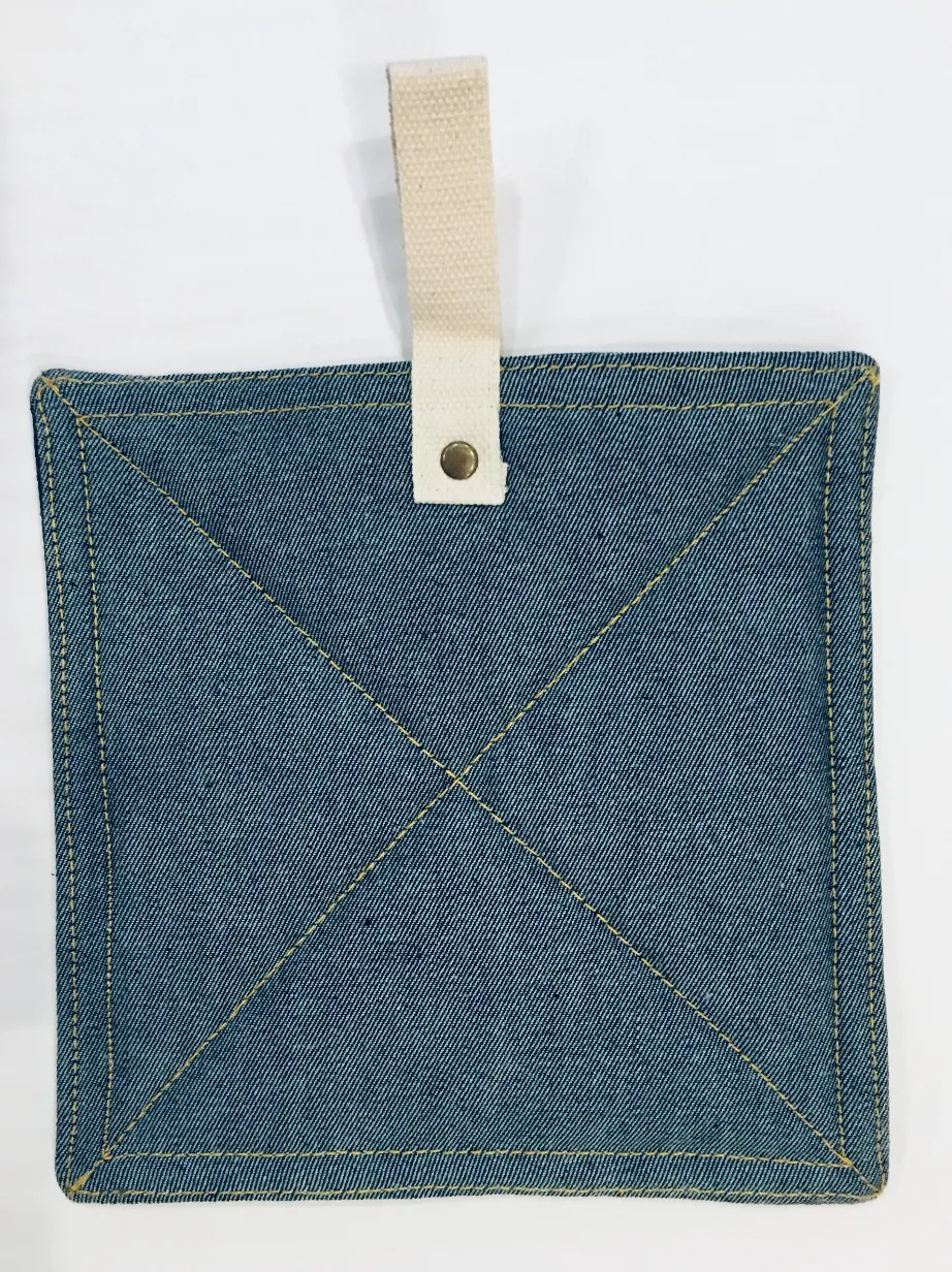 Denim Pot Holder with Hanging Loop