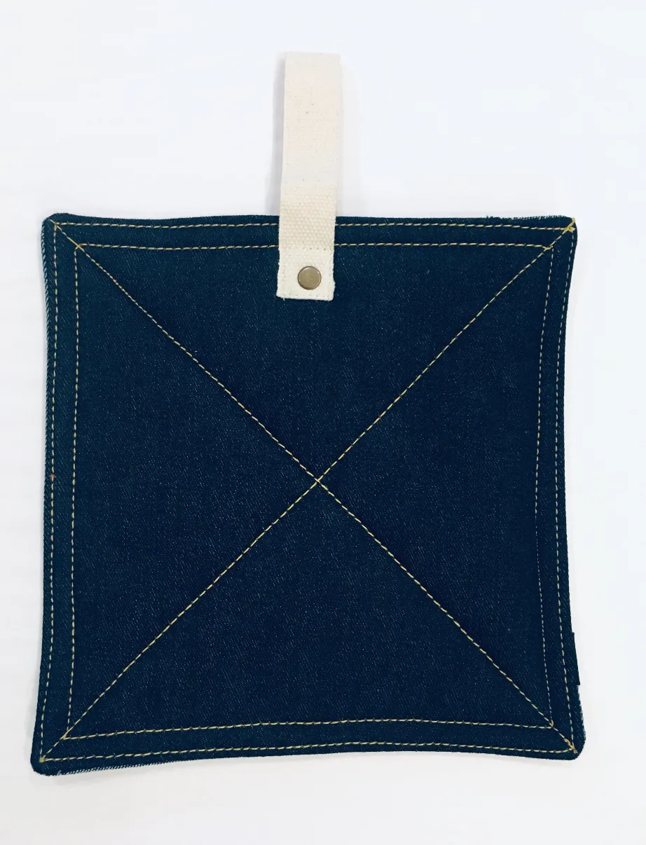 Denim Pot Holder with Hanging Loop