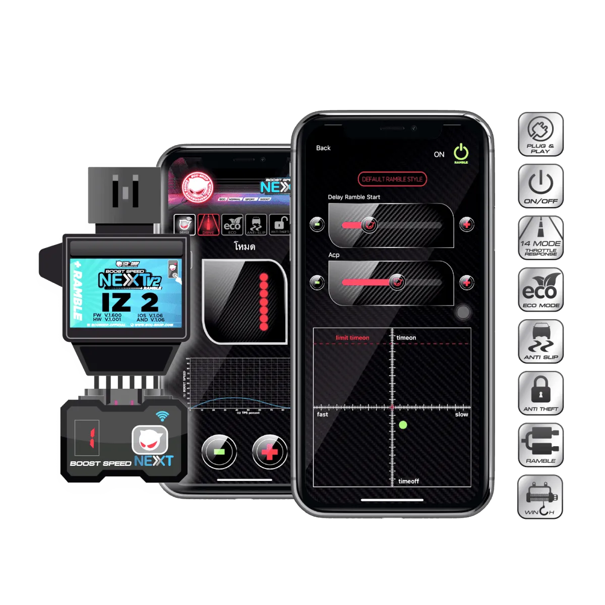ECU Shop Boost Speed Next to suit TOYOTA Hilux 1GD 15, Fotuner 15 