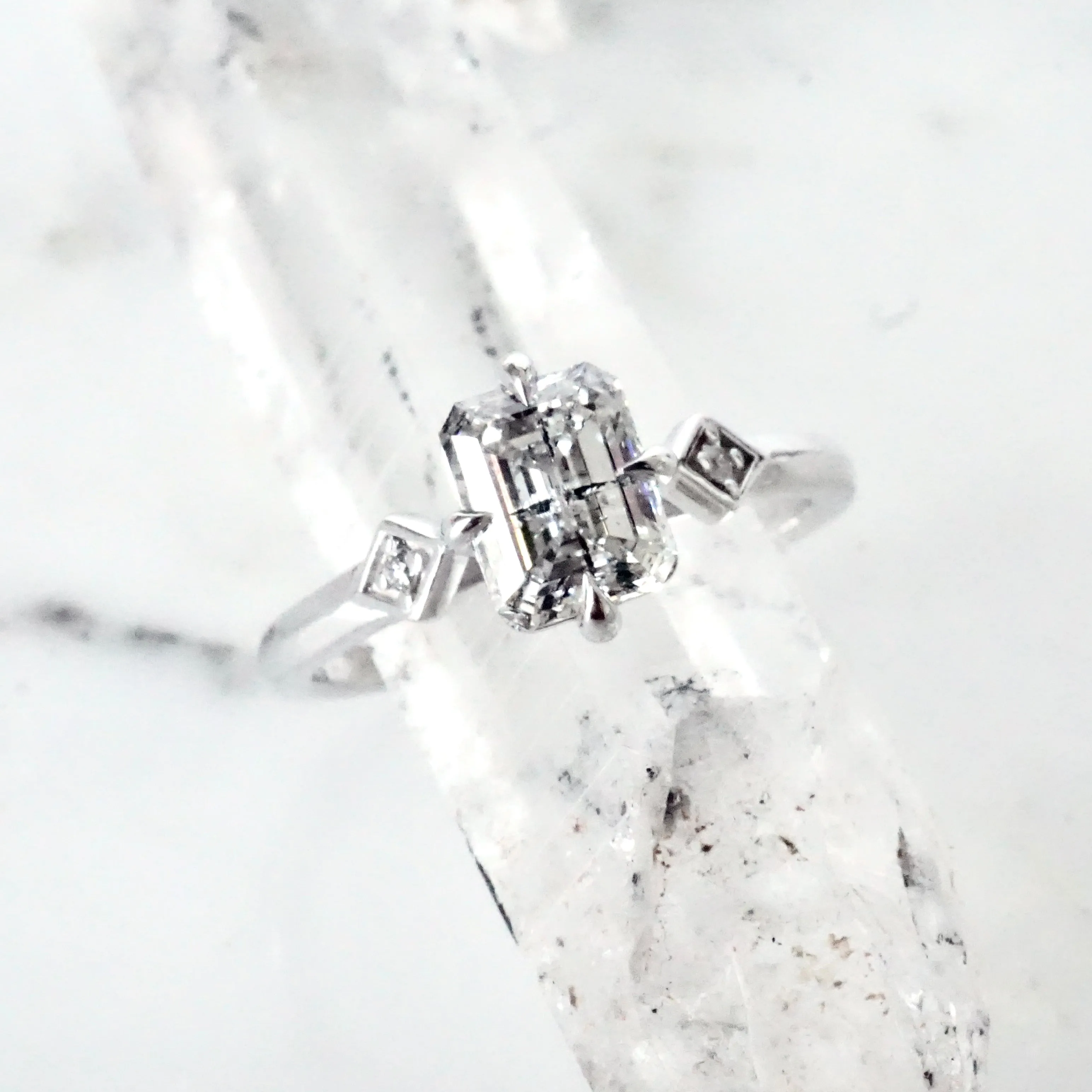 Emerald Cut Lab Diamond Engagement Ring - Alternative Diamond Engagement Ring