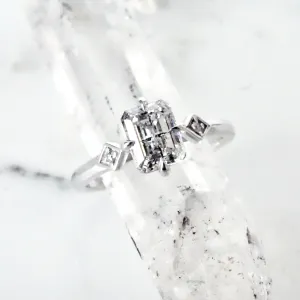 Emerald Cut Lab Diamond Engagement Ring - Alternative Diamond Engagement Ring