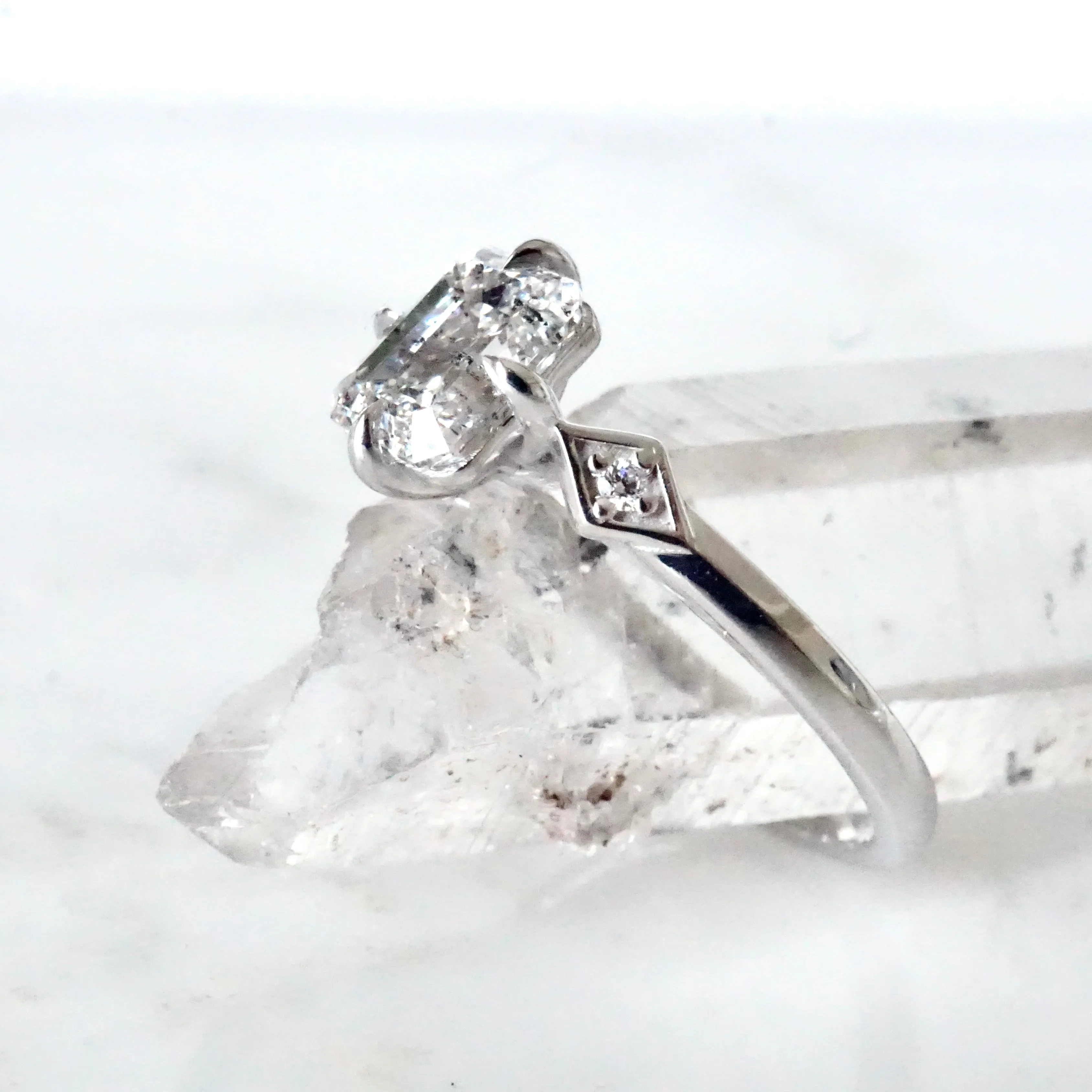 Emerald Cut Lab Diamond Engagement Ring - Alternative Diamond Engagement Ring