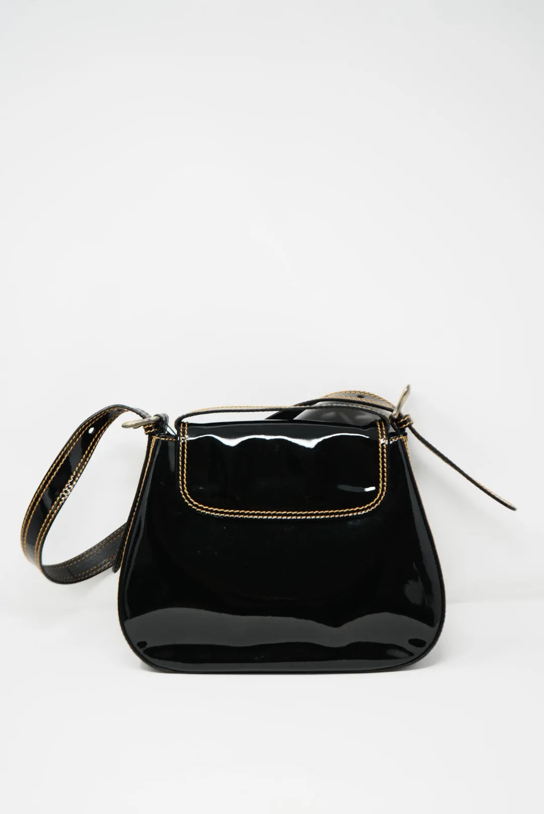 Fendi Patent Wild Stitch Shoulder Bag