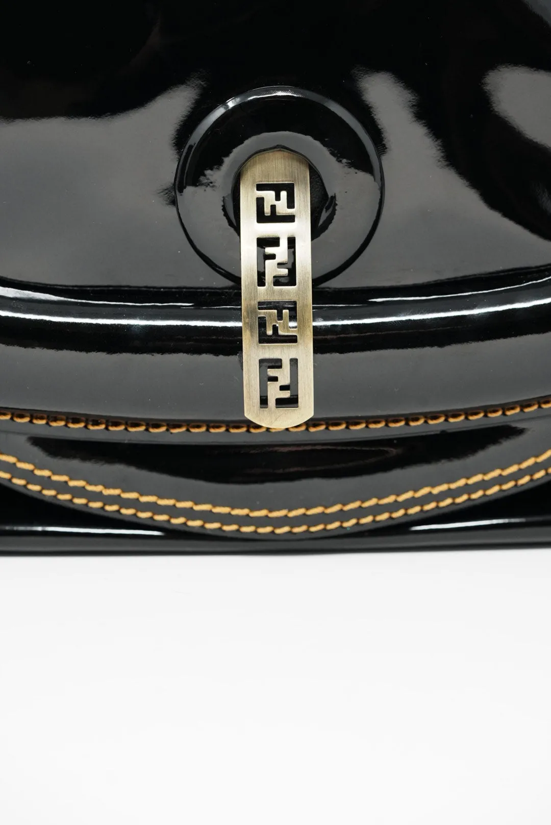 Fendi Patent Wild Stitch Shoulder Bag