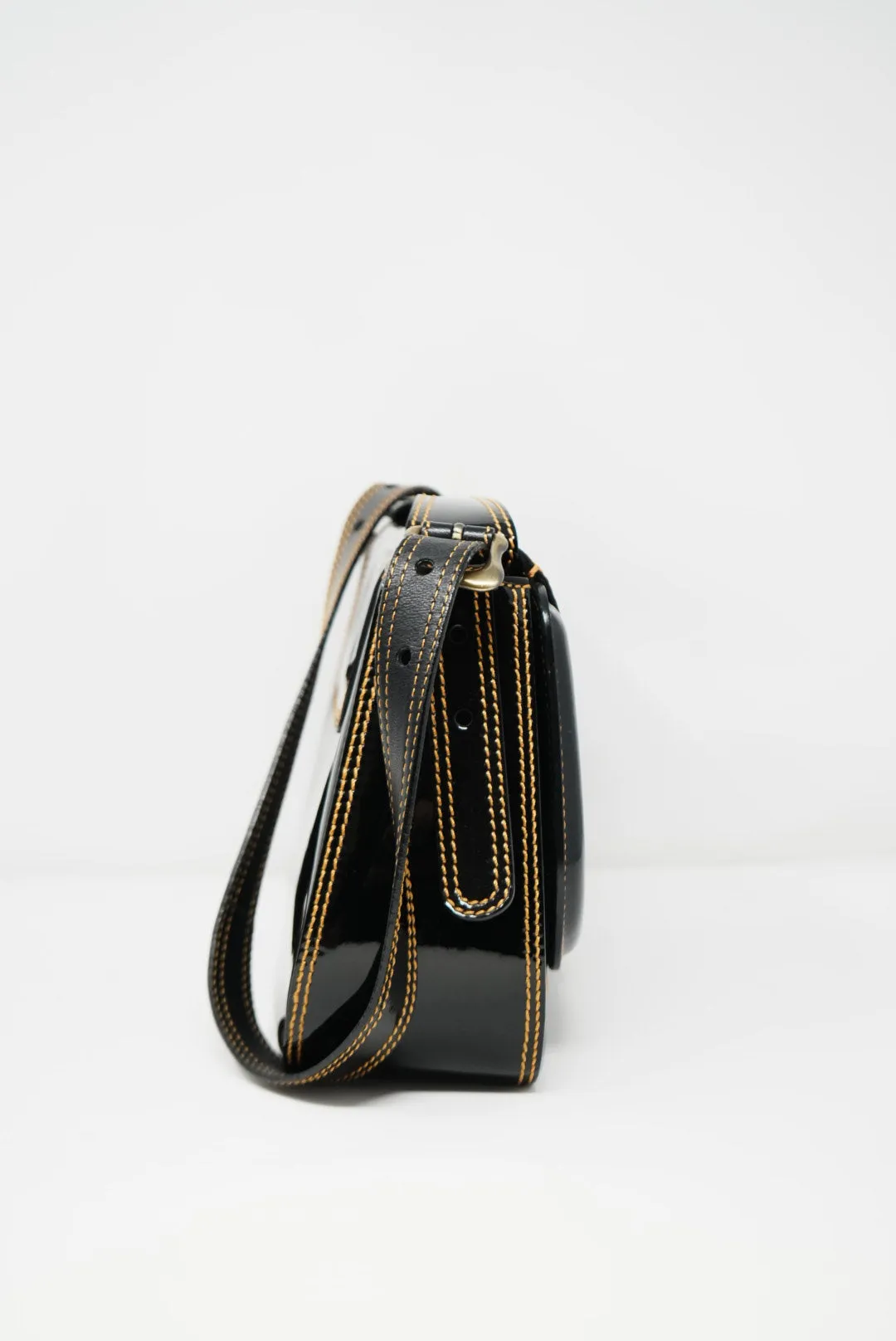 Fendi Patent Wild Stitch Shoulder Bag